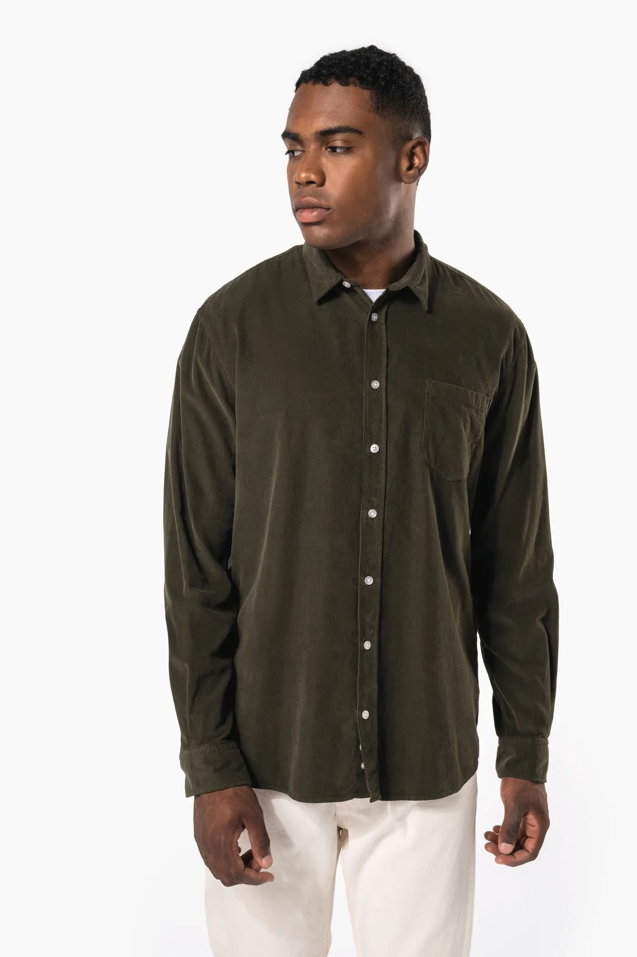 Langarmhemd aus Velours, für Herren