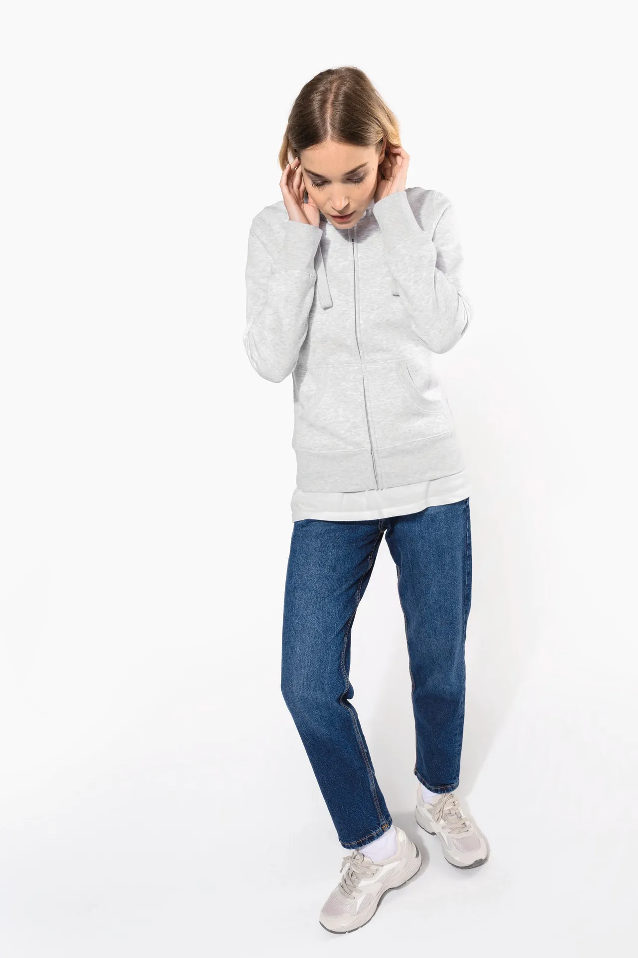 DAMEN KAPUZENSHIRT mit Reißververschluss