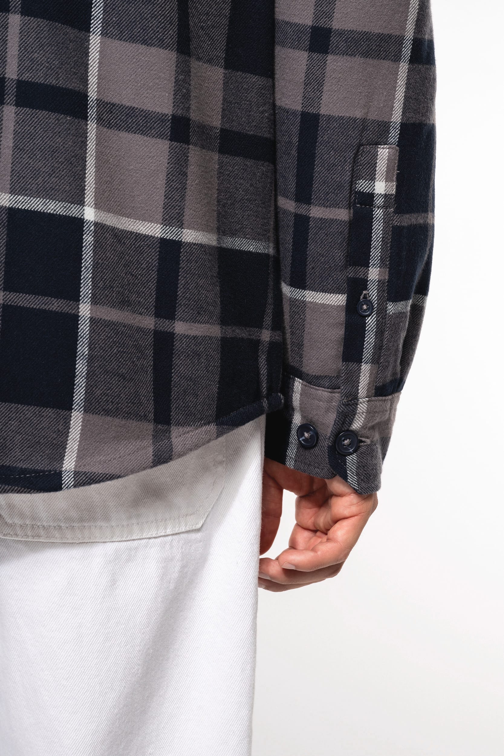 Karo-Hemdjacke mit Sherpa-Futter