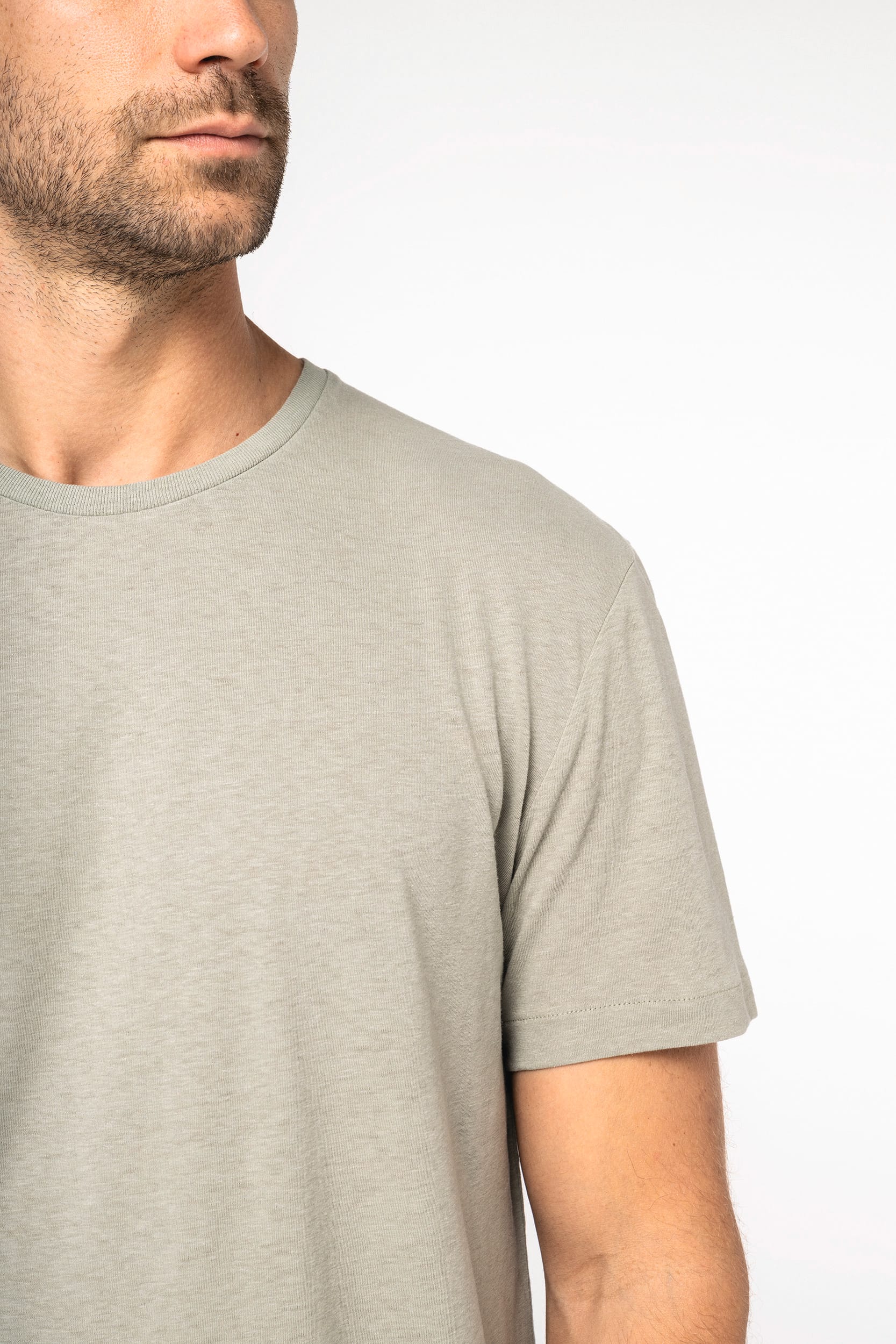 Umweltfreundliches Unisex-T-Shirt aus Biobaumwolle und Leinen