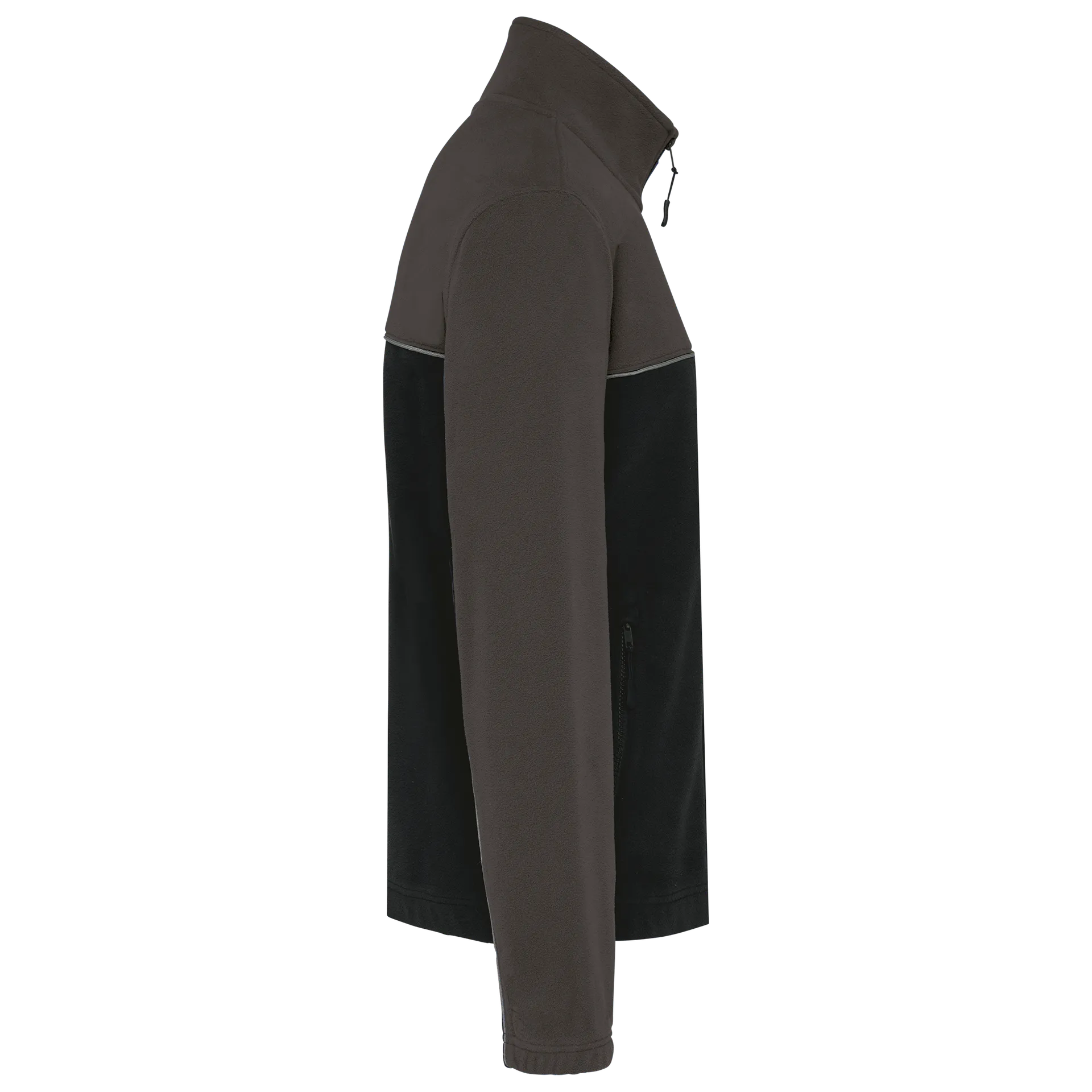 Zweifarbige, umweltfreundliche Unisex-Fleecejacke