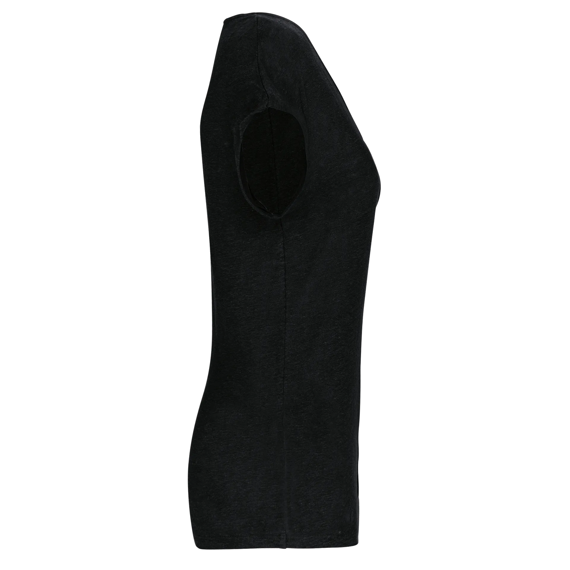 Damen-T-Shirt aus Leinen mit V-Ausschnitt