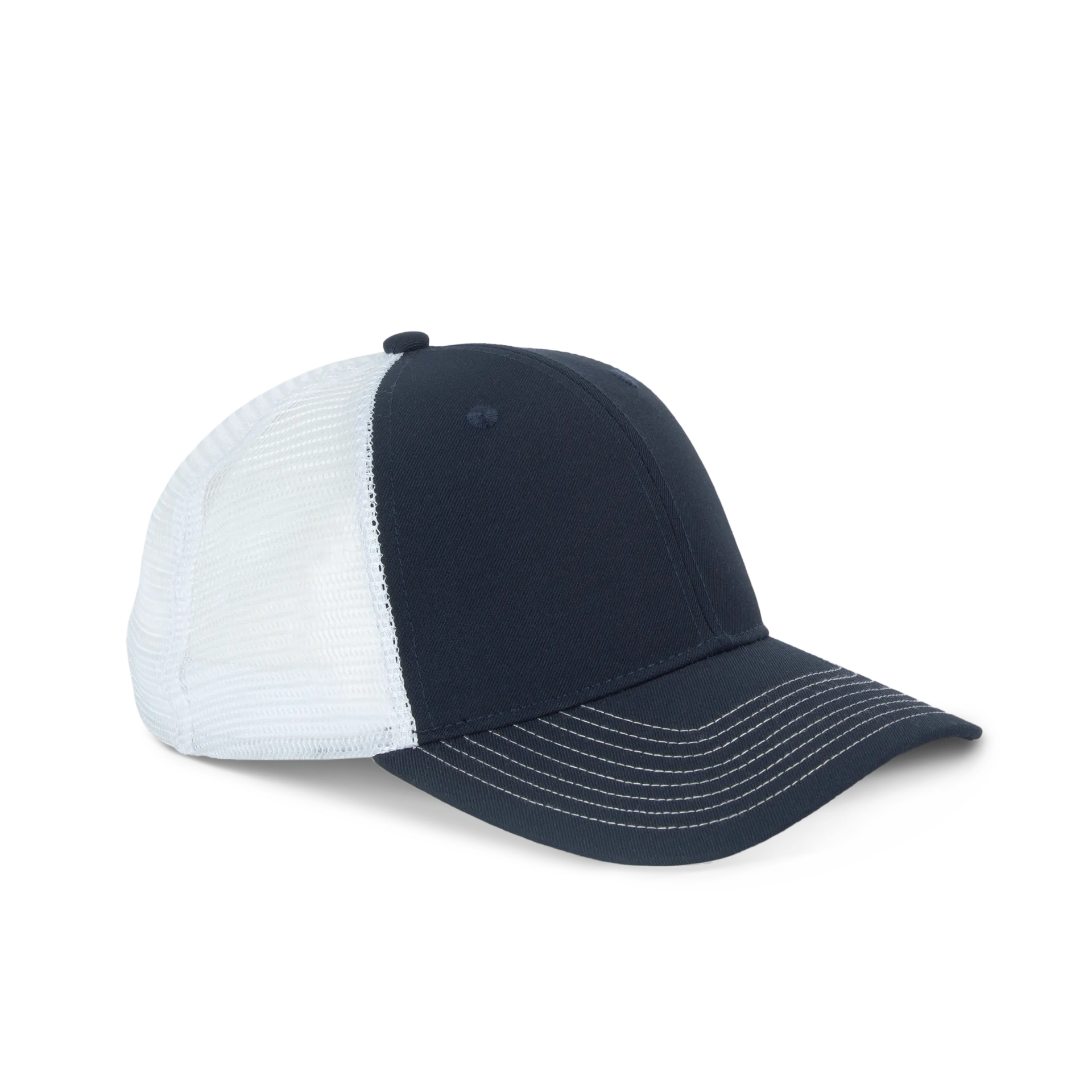 6 Panel Trucker mit kontrastfarbenen Nähten