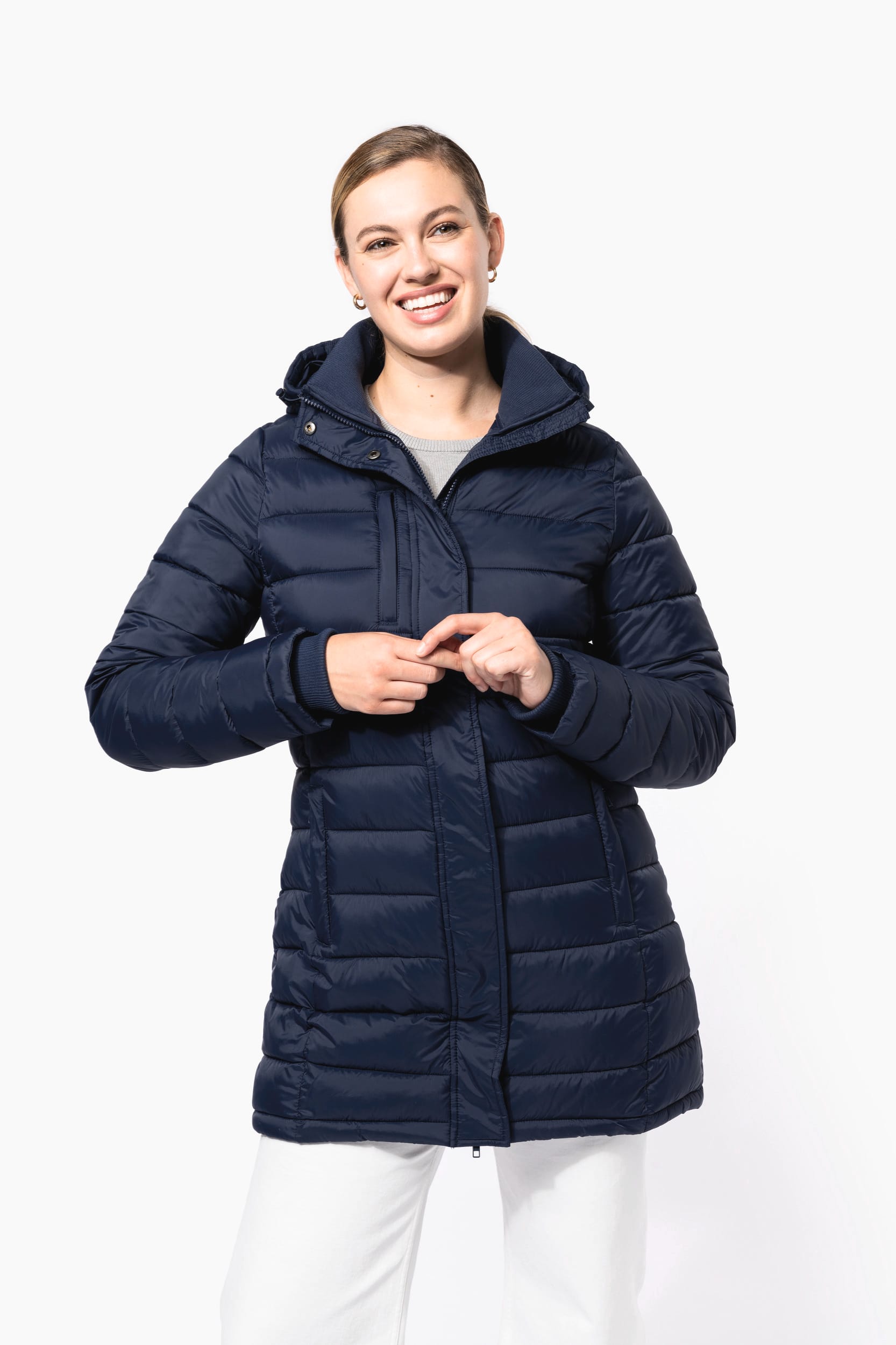 Leichter Damen-Daunenparka mit Kapuze