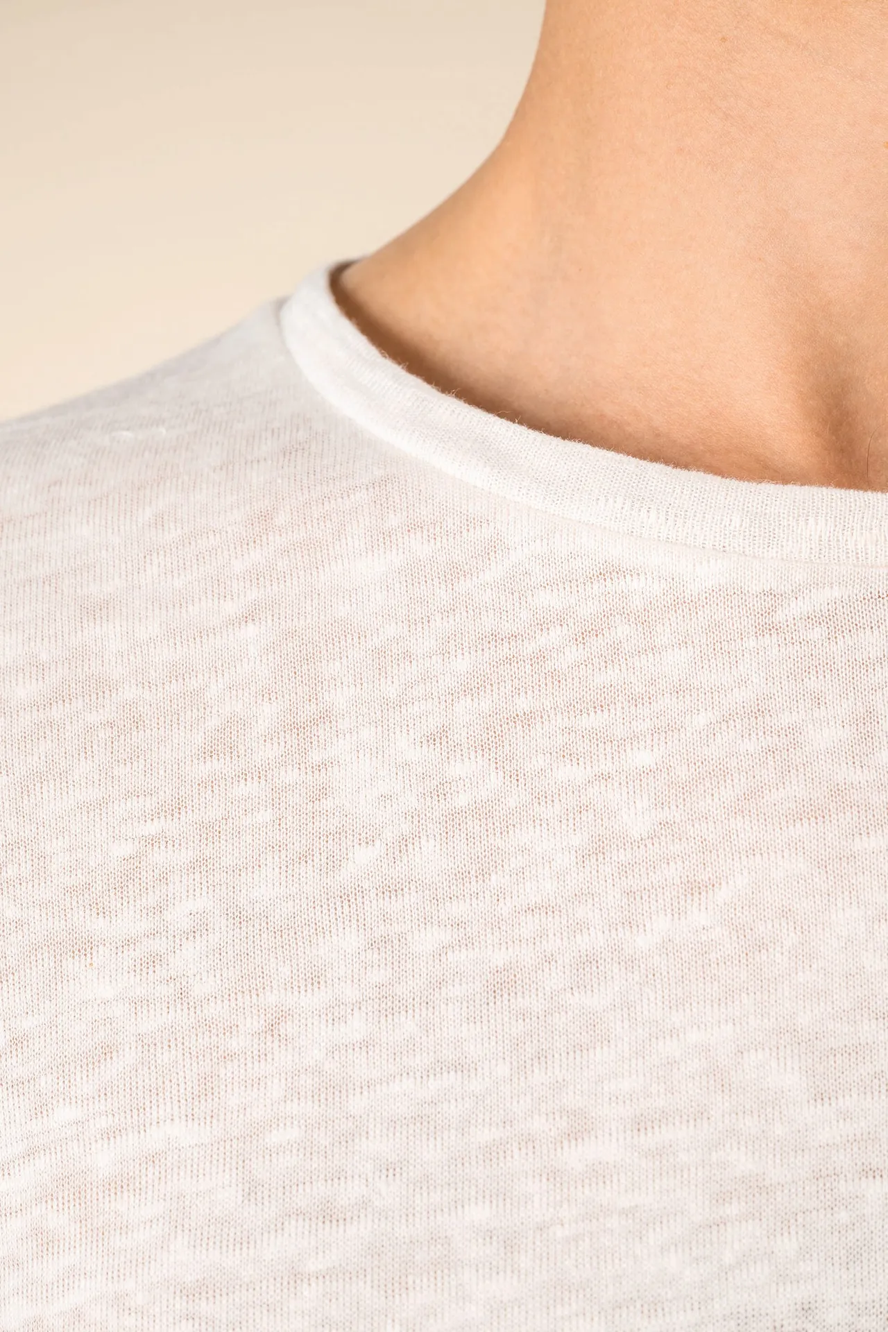 Herren-T-Shirt aus Leinen mit Rundhalsausschnitt