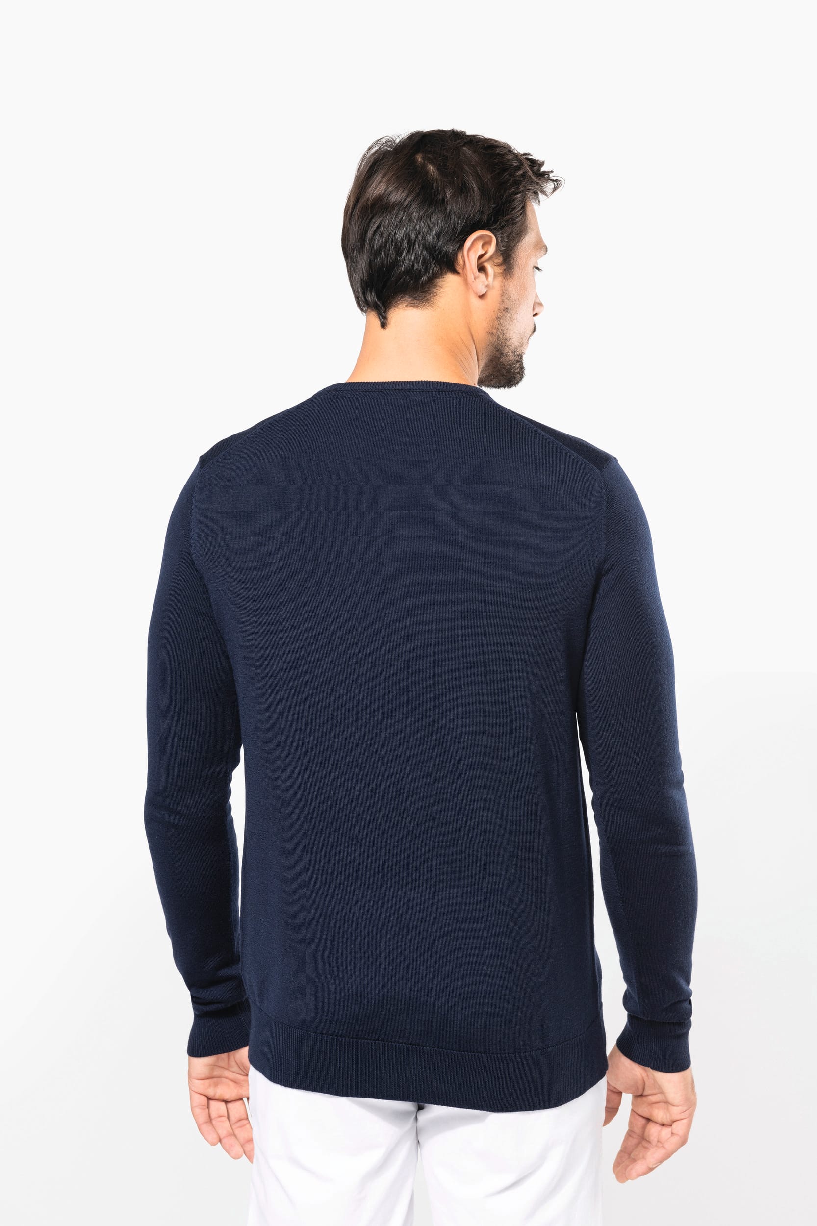 Merino-Herrenpullover mit V-Ausschnitt