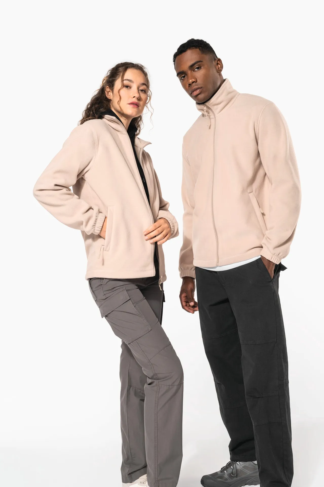 Verstellbare Fleecejacke mit elastischen Ärmelbündchen