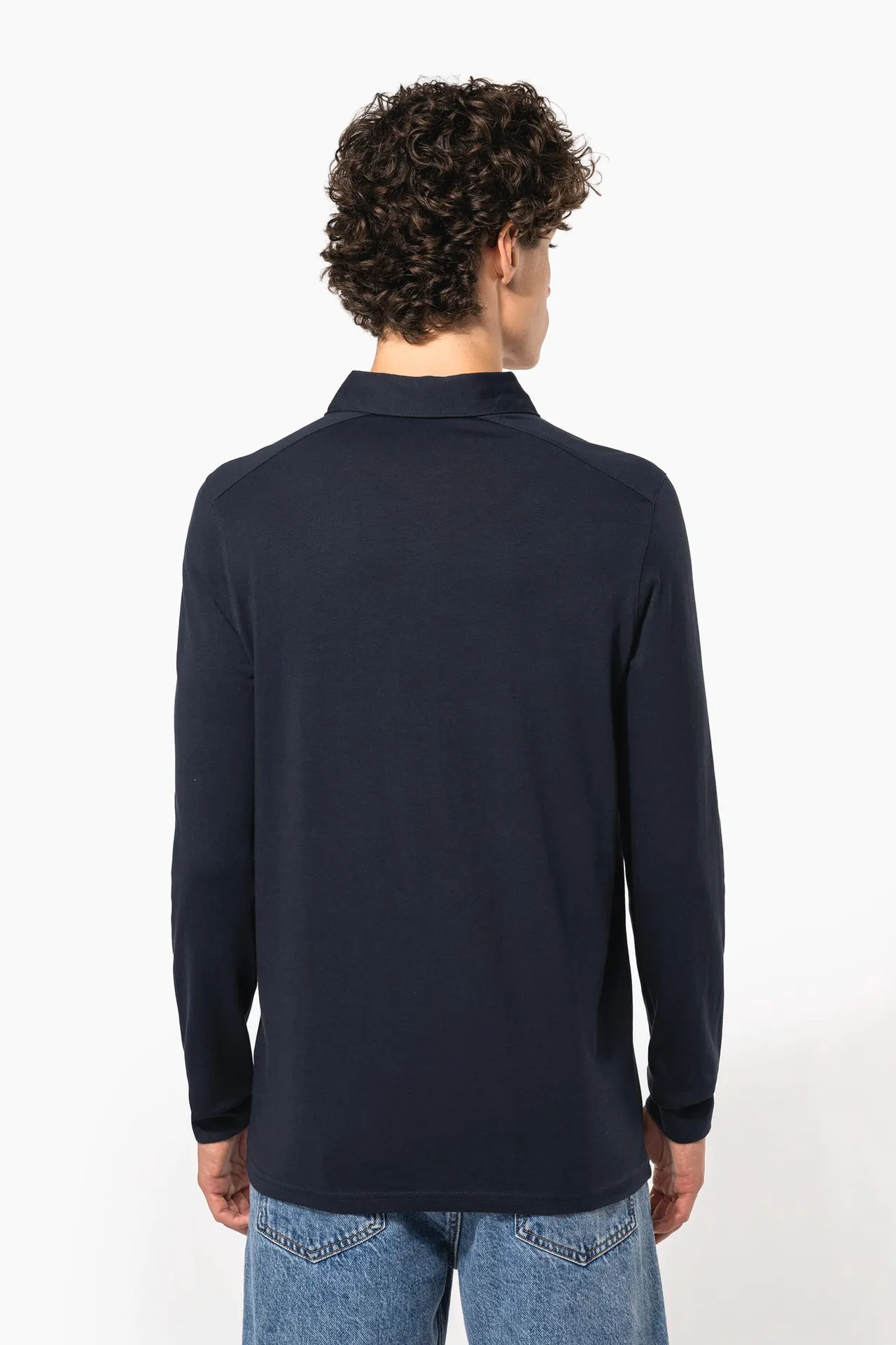 Langarm-Polohemd für Herren aus Jersey