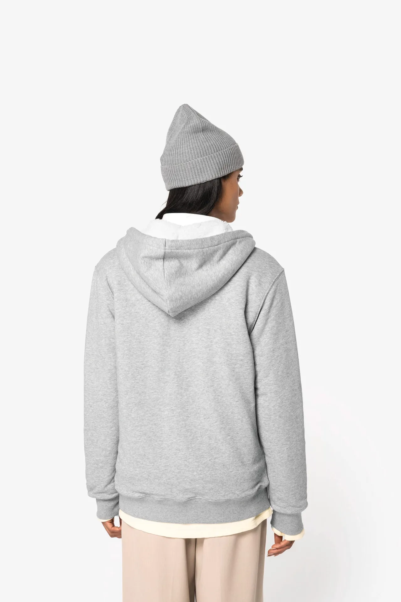 Umweltfreundliches Unisex-Sweatshirt mit Reißverschluss und Sherpa-Futter