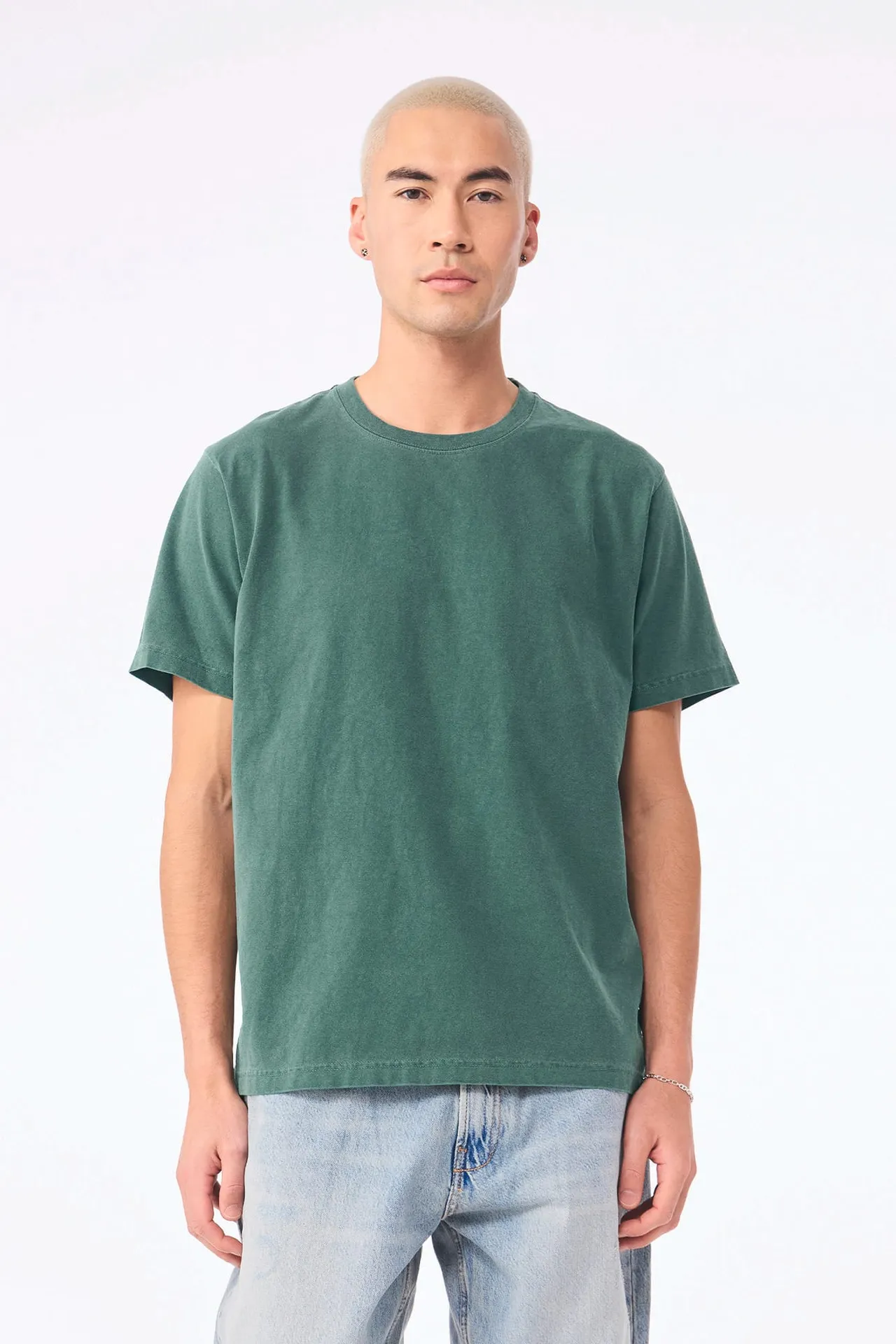 Unisex-T-Shirt aus dickem, verwaschenem Stoff