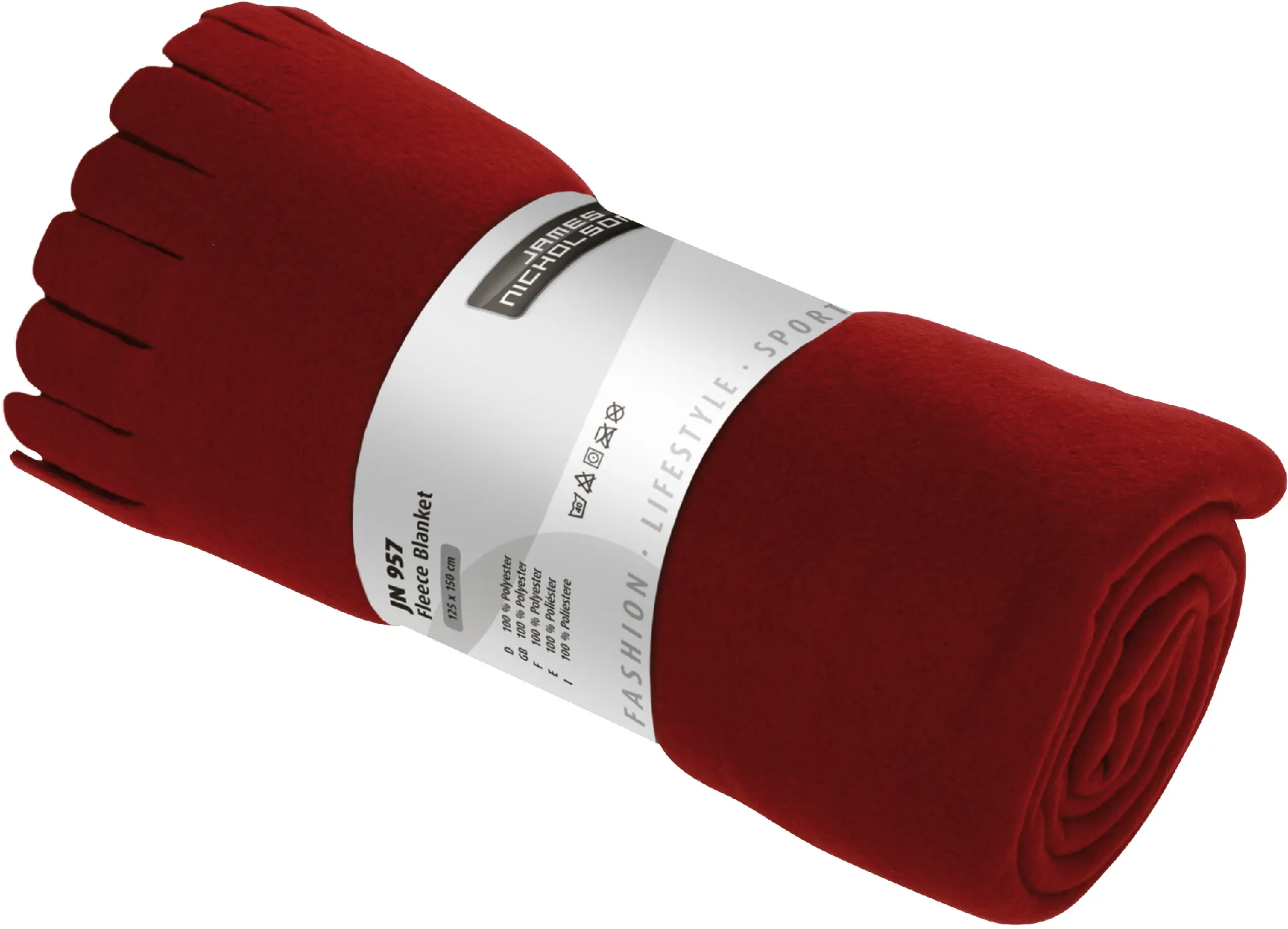 JN957 Fleece-Decke mit Fransen
