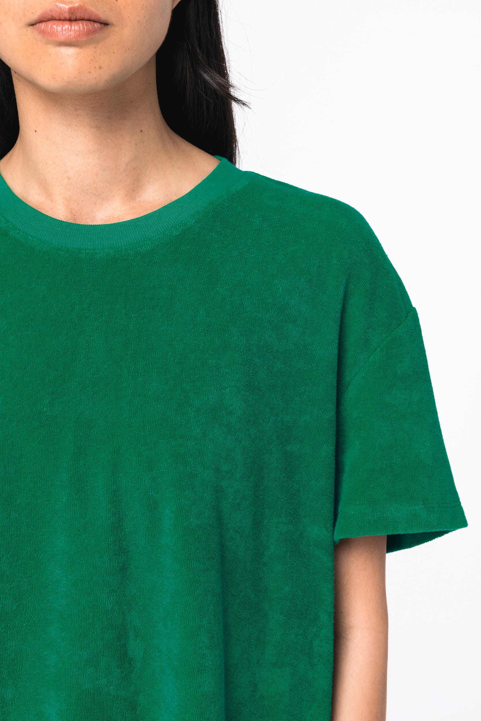 Umweltfreundliches Damen-T-Shirt aus Frottee Umweltfreundliches Damen-T-Shirt aus Frottee