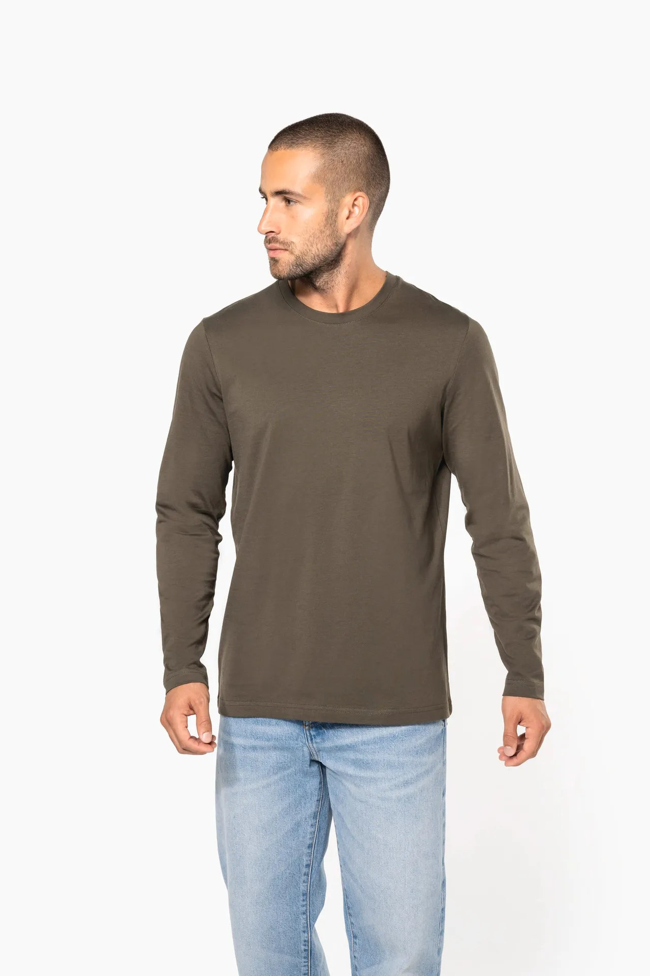 Herren Langarm-T-Shirt Rundhalsausschnitt