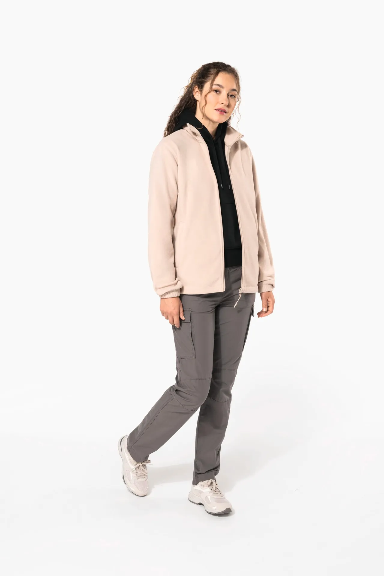 Verstellbare Fleecejacke mit elastischen Ärmelbündchen