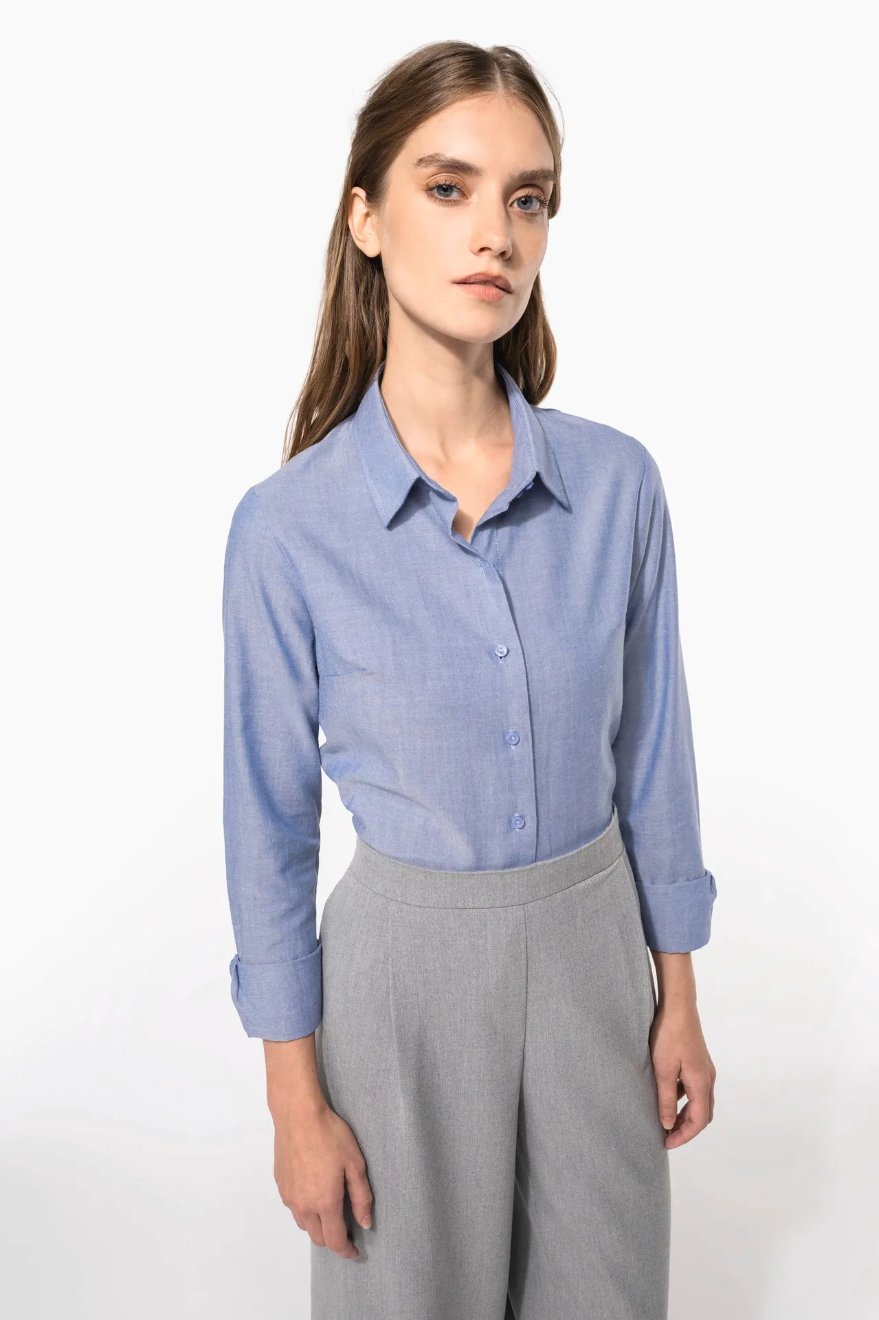 Damen Oxfordbluse Langarm