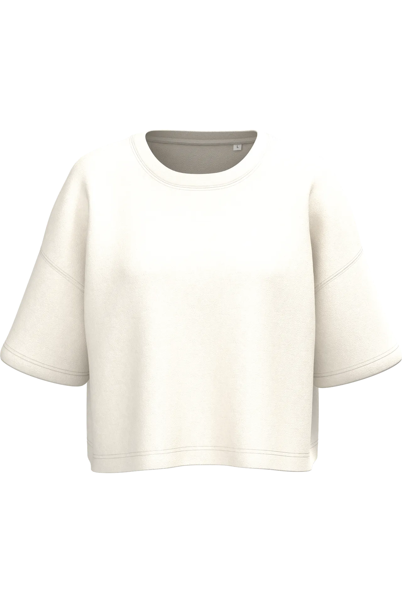 Damen Cropped-Sweatshirt mit kurzen Ärmeln und Rundhalsausschnitt