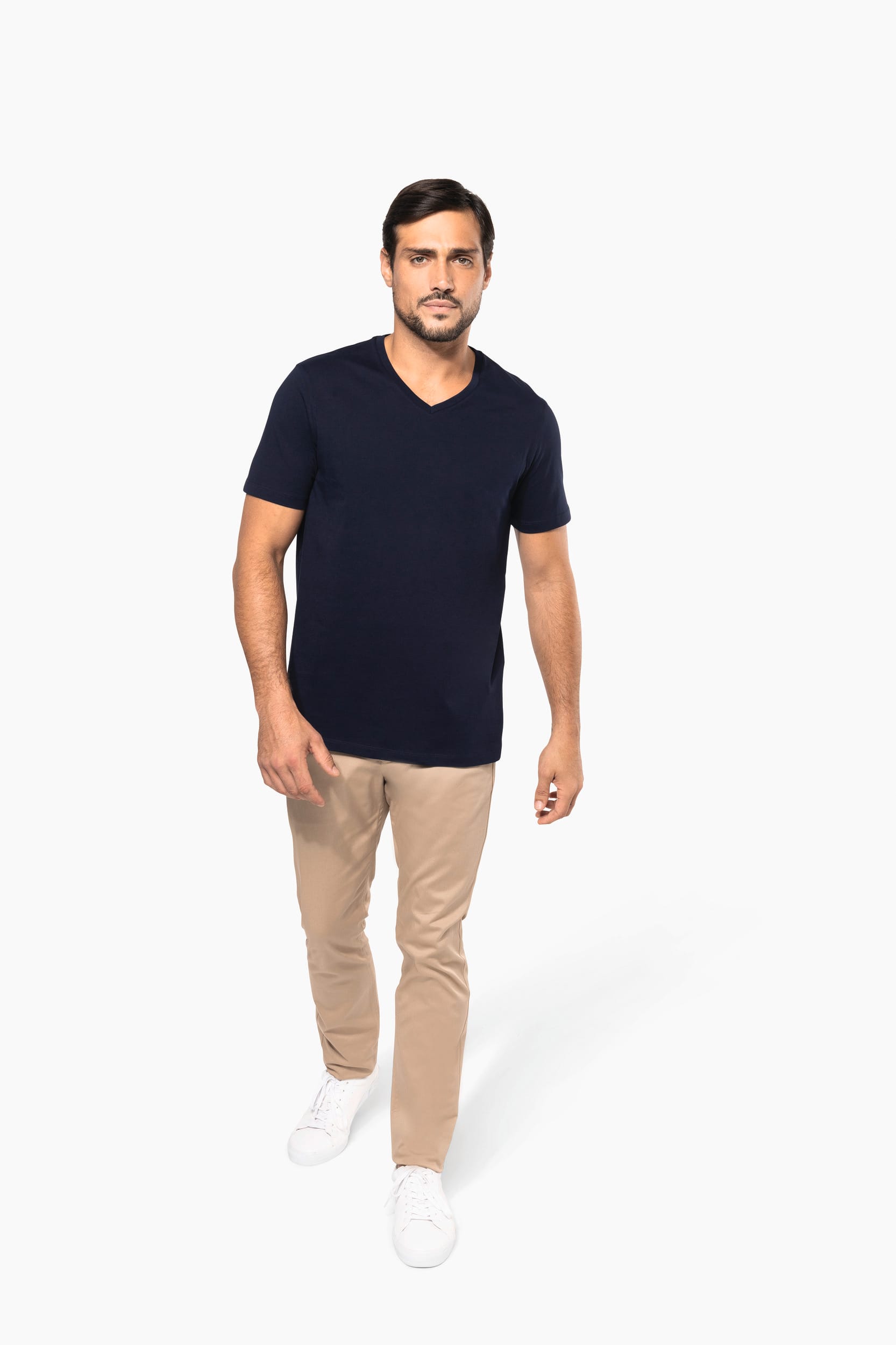 Supima® Herren-T-Shirt mit V-Ausschnitt und kurzen Ärmeln