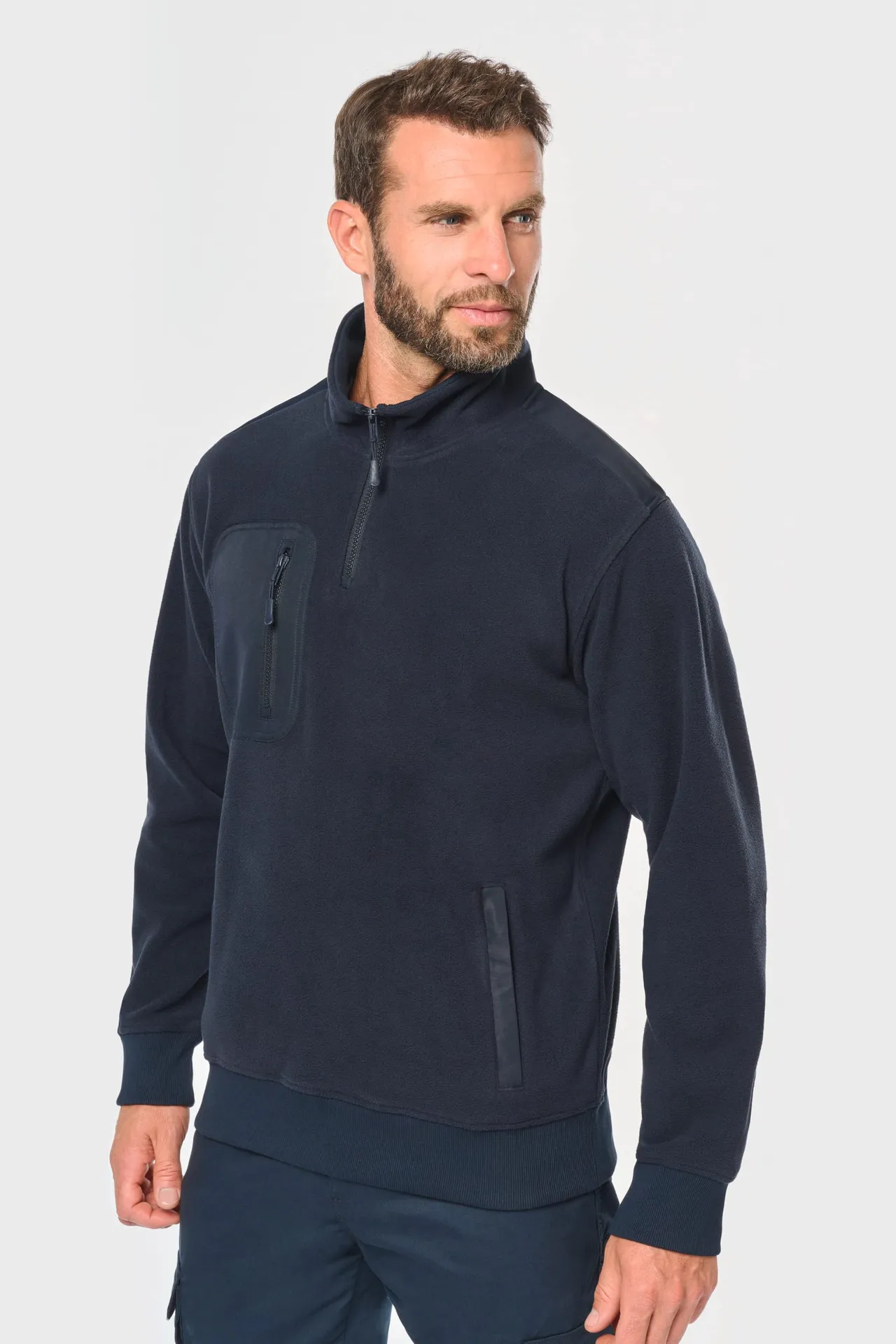 Umweltfreundlicher Fleecepullover mit Reißverschlusskragen, Unisex