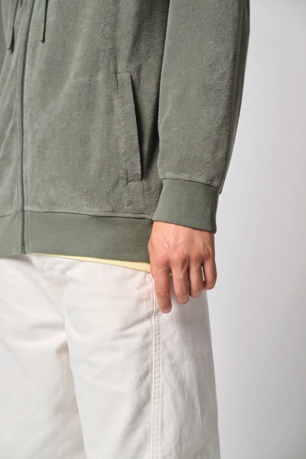 Umweltfreundliches Kapuzensweatshirt aus Frottee mit Reißverschluss für Herren