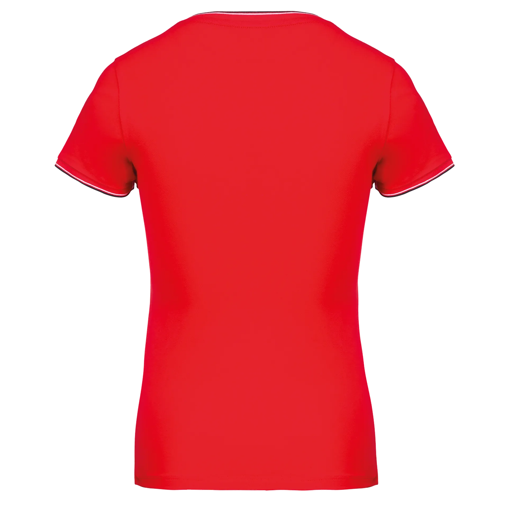 Damen T-Shirt aus Piqué-Trikot mit V-Ausschnitt