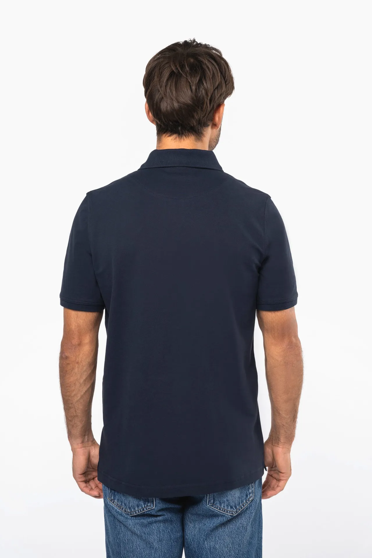 Kurzarm-Polohemd für Herren. Aus Baumwollpiqué