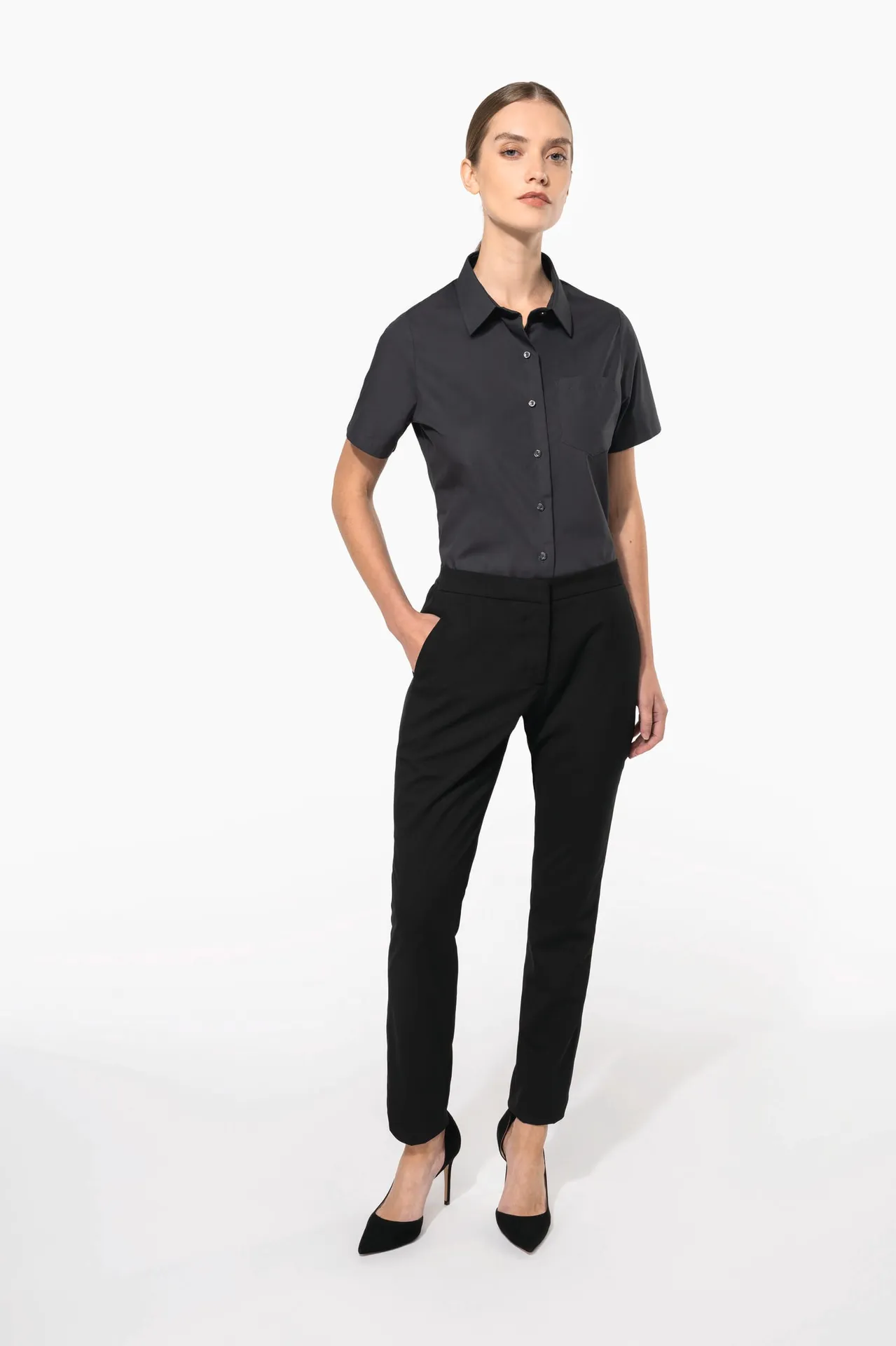 Damen Popelinebluse Kurzarm