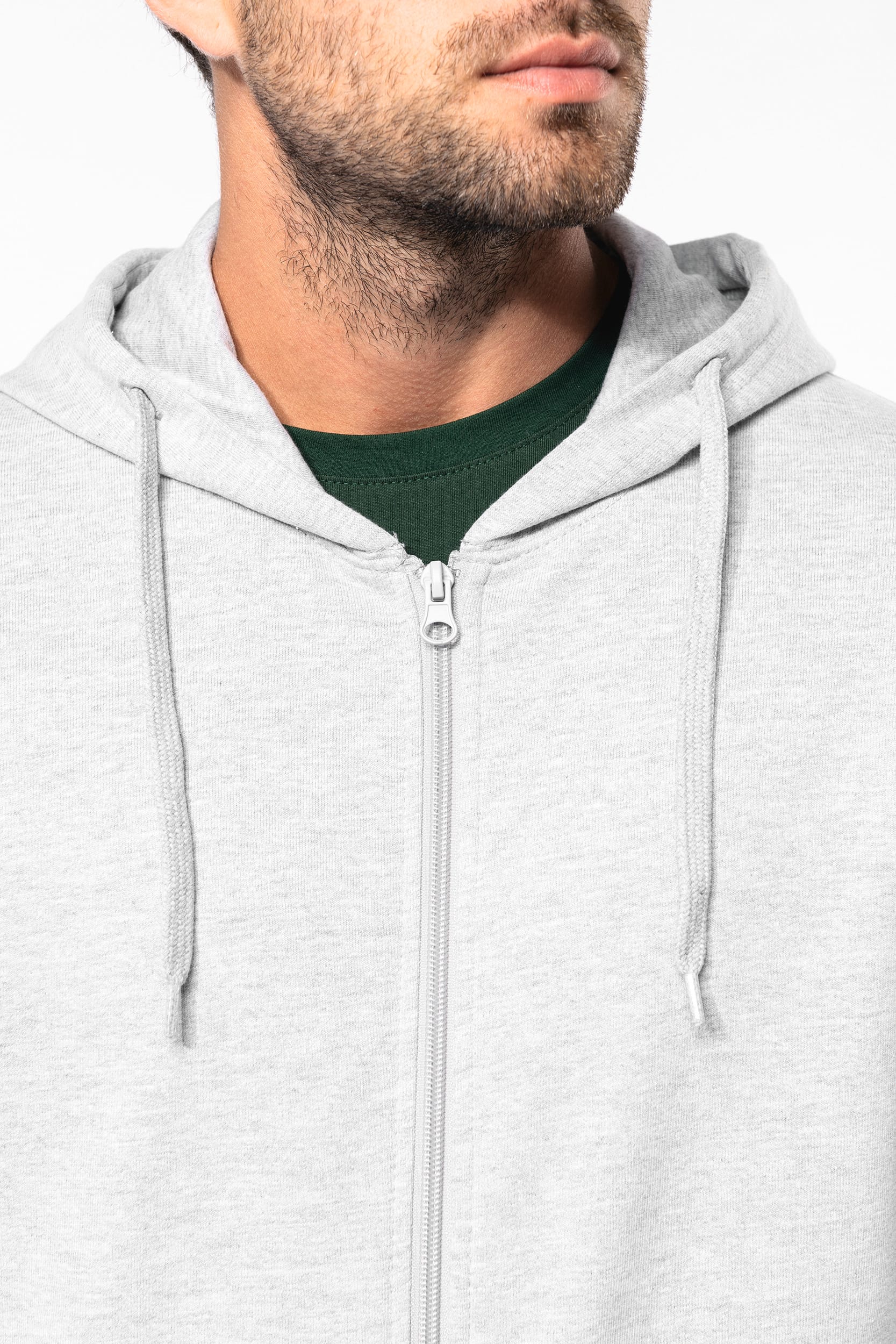 Recyceltes Unisex-Sweatshirt mit Reißverschluss und Kapuze