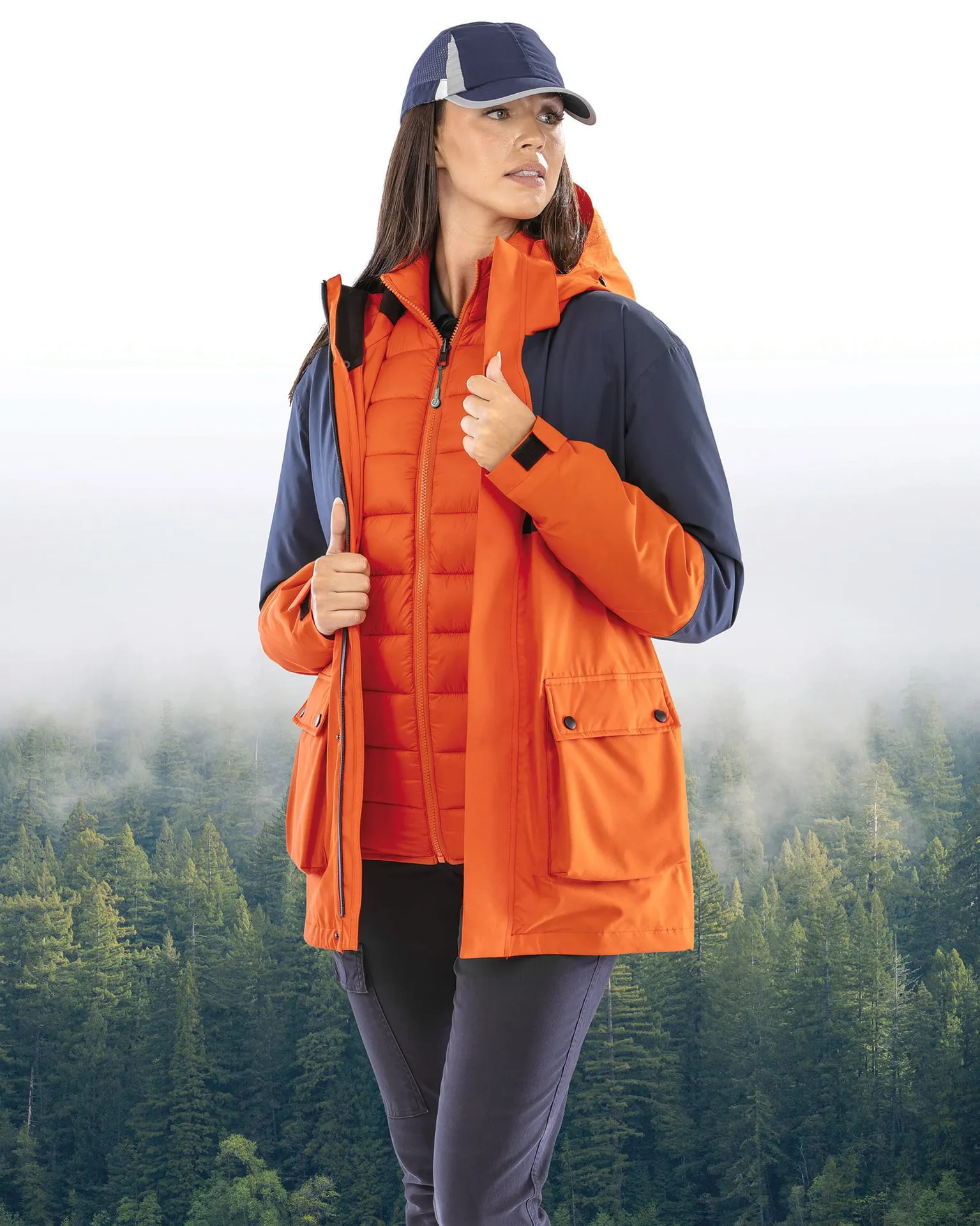Ripstop-Steppjacke 3-in-1 aus Recyclingmaterial