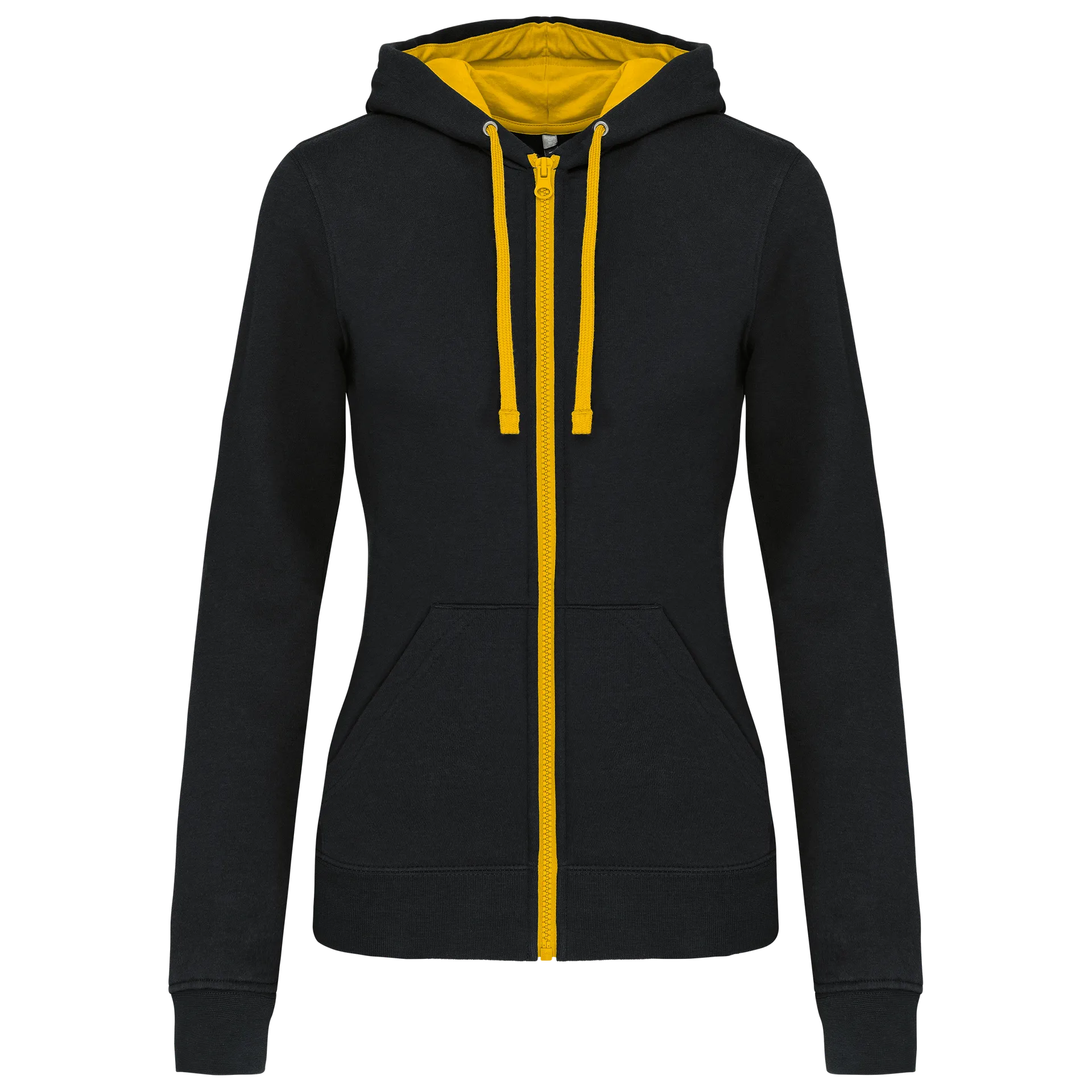 DAMEN-KAPUZENSWEATSHIRT BICOLOR mit Reißverschluss