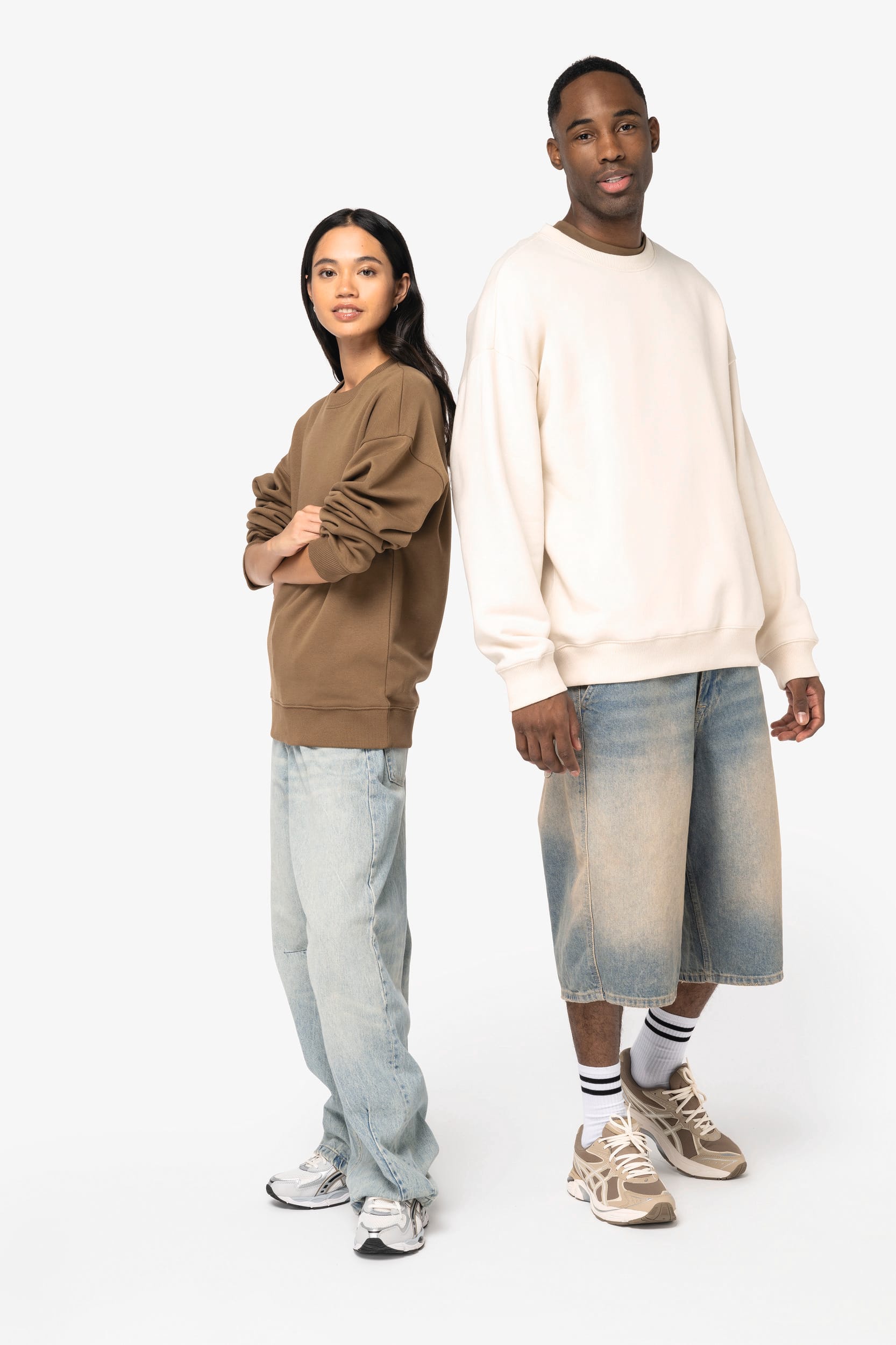 Umweltfreundliches Oversize Unisex-Sweatshirt mit Rundhalsausschnitt