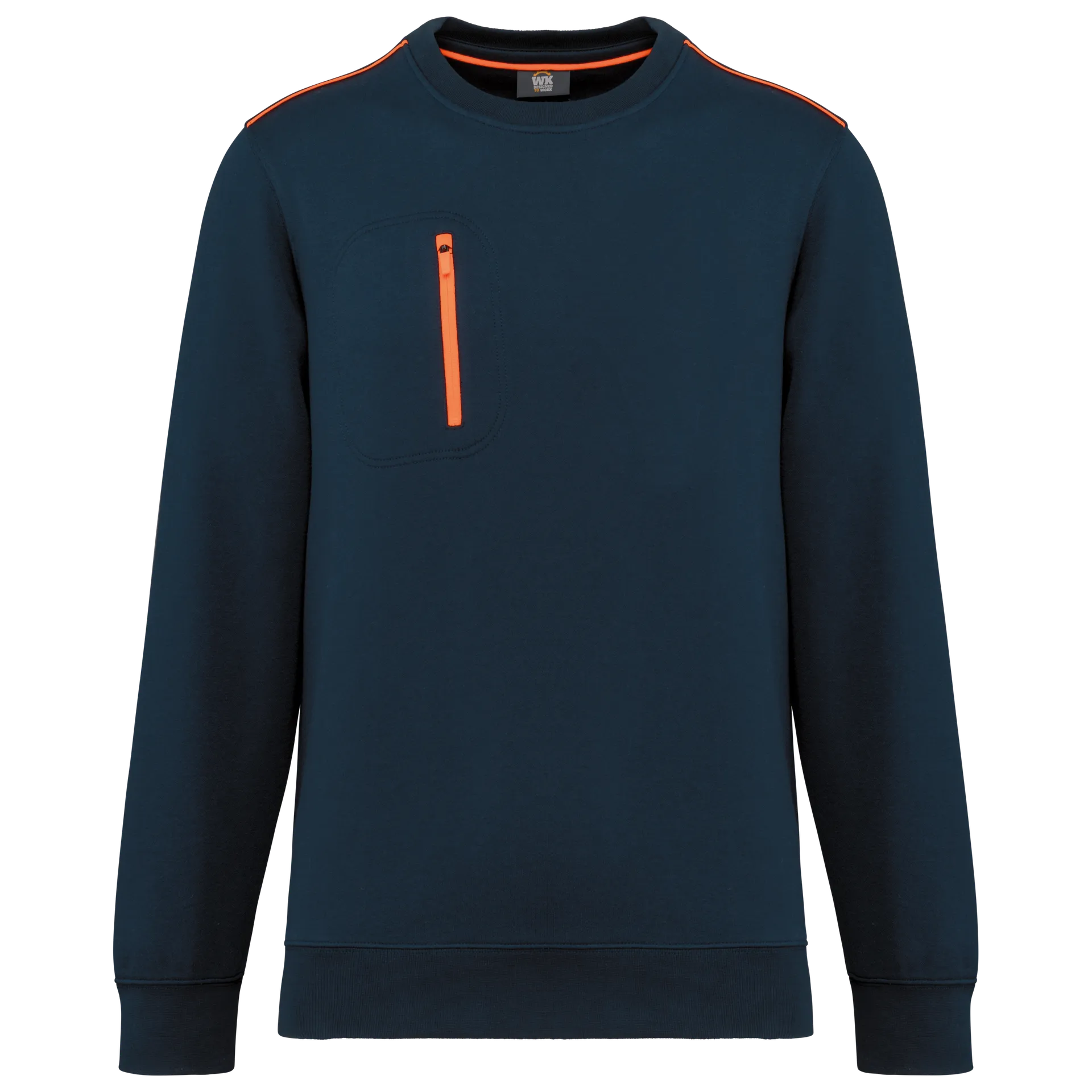 Day To Day Unisex-Sweatshirt mit kontrastfarbener zip Tasche
