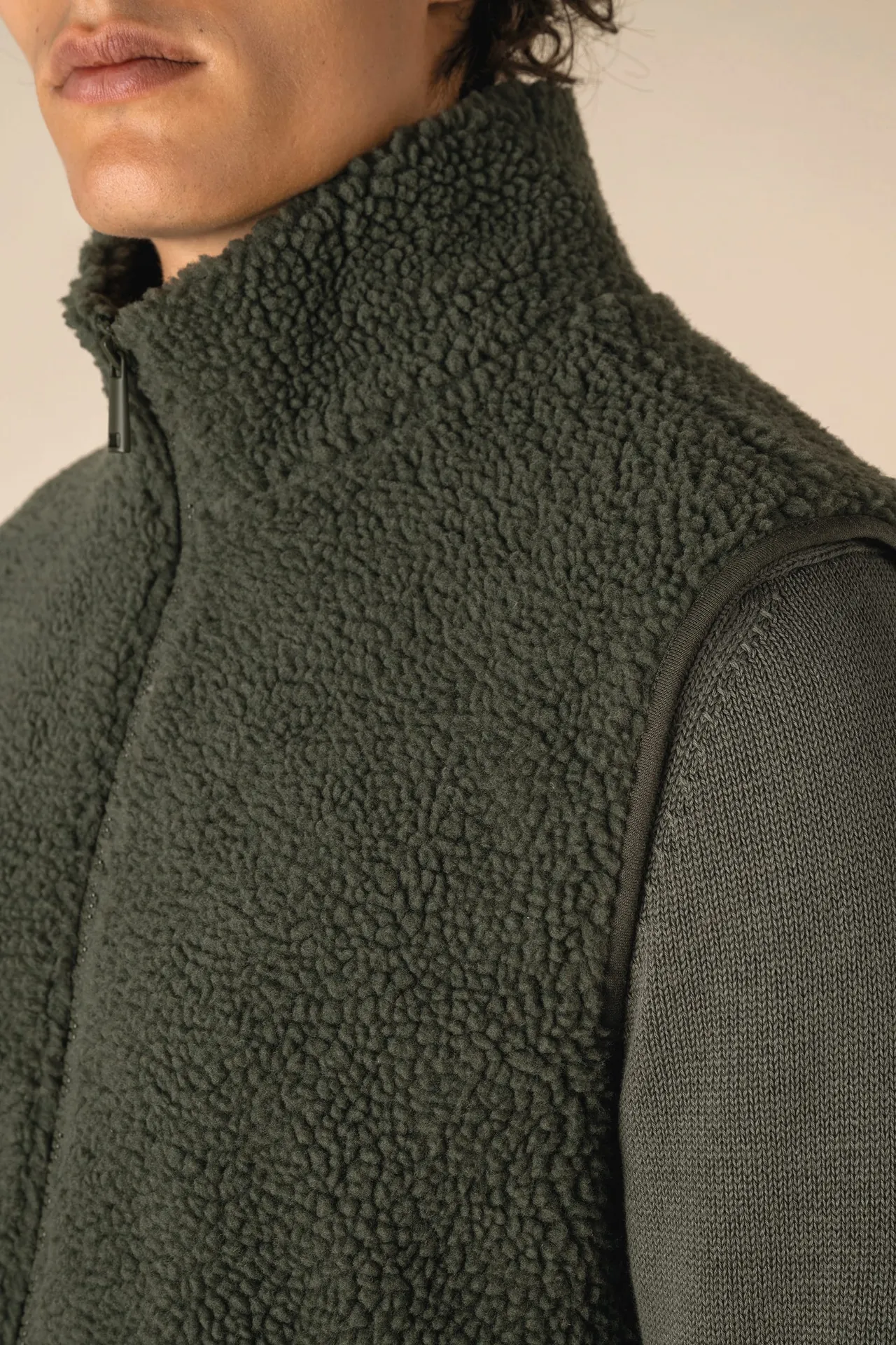 Ärmellose Sherpa-Jacke für Herren