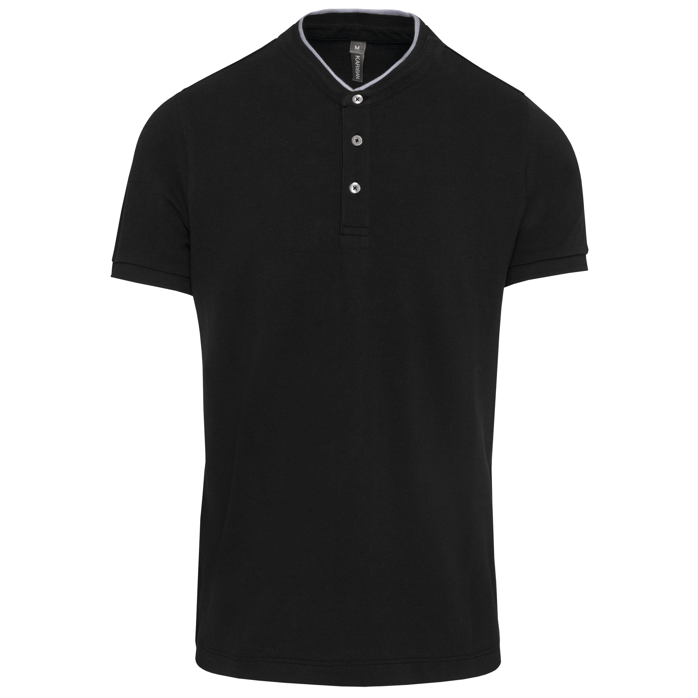 Kurzarm-Polohemd für Herren mit Maokragen