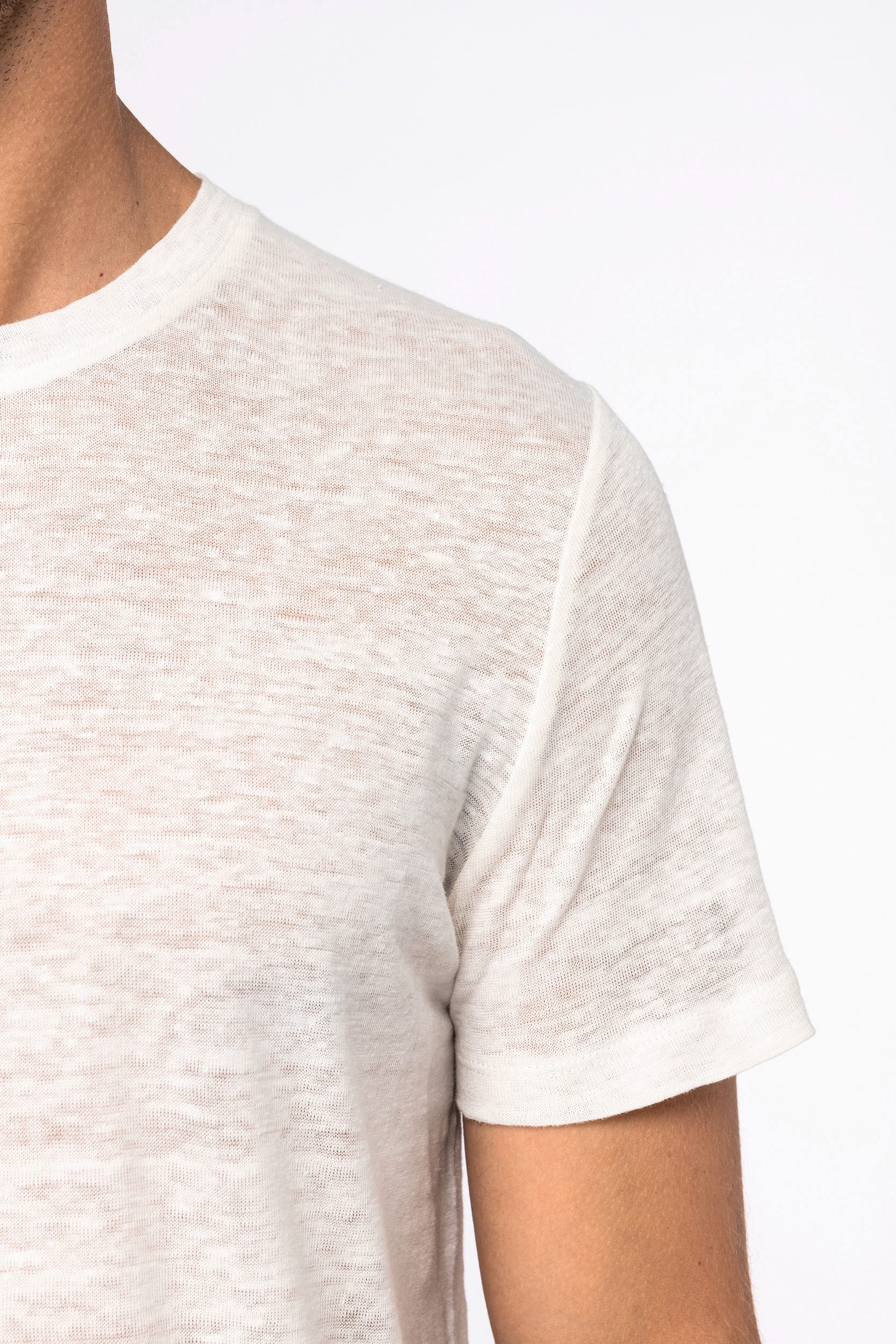 Herren-T-Shirt aus Leinen mit Rundhalsausschnitt