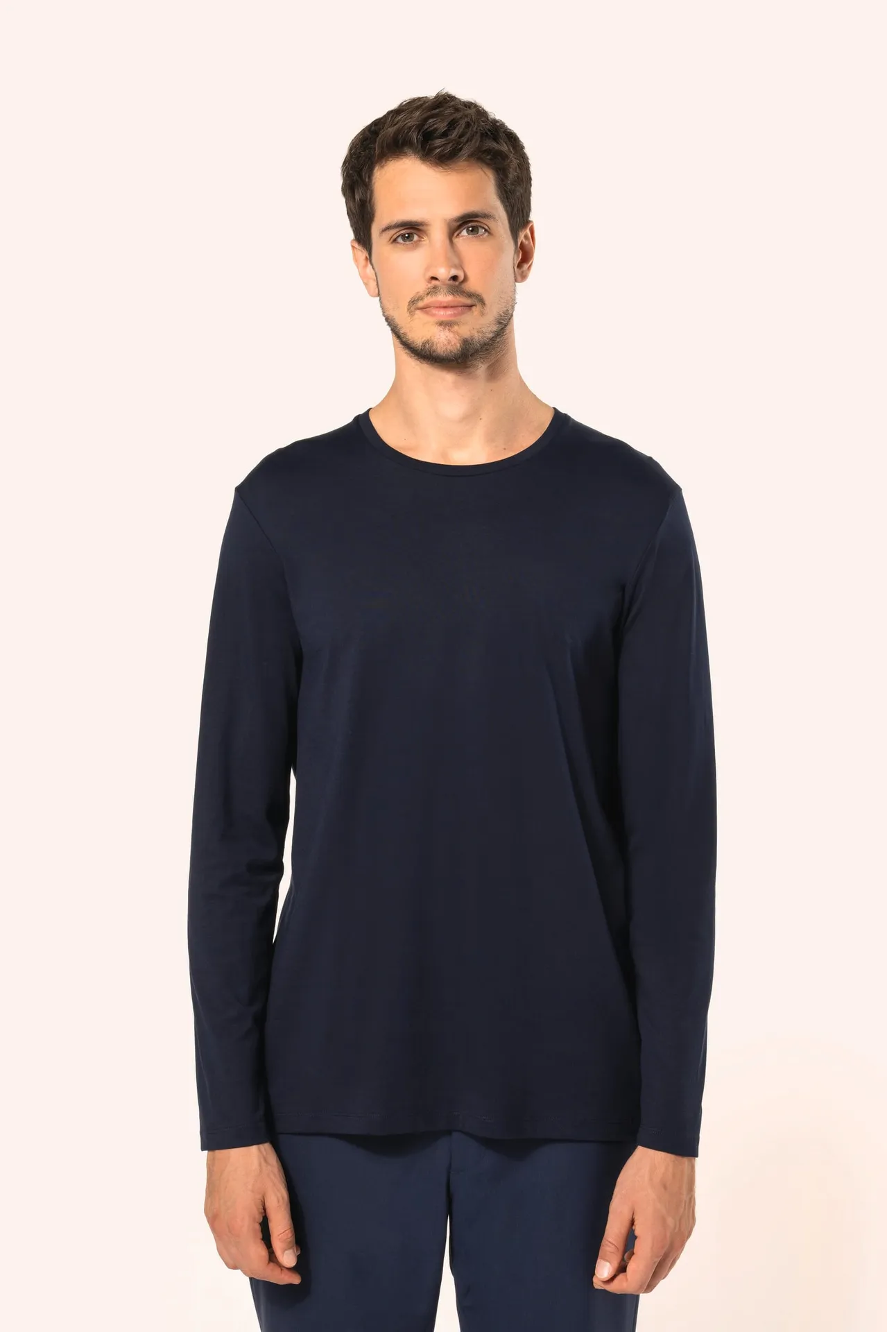 Supima® Herren-T-Shirt mit Rundhalsausschnitt und langen Ärmeln