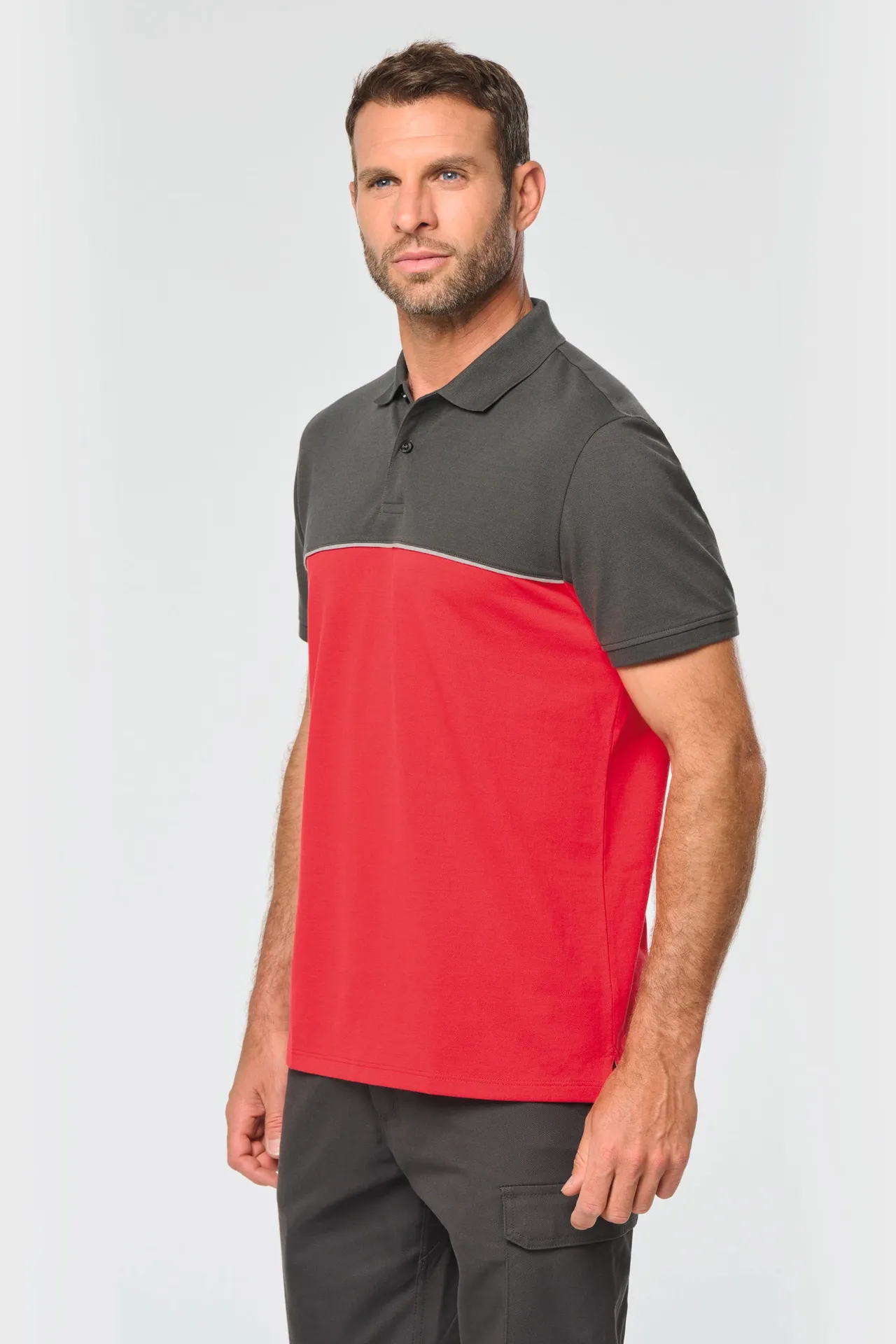 Zweifarbiges Kurzarm-Unisex-Polohemd