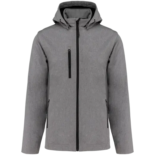 3-lagige Unisex-Softshell-Jacke mit Kapuze und abnehmbaren Ärmeln