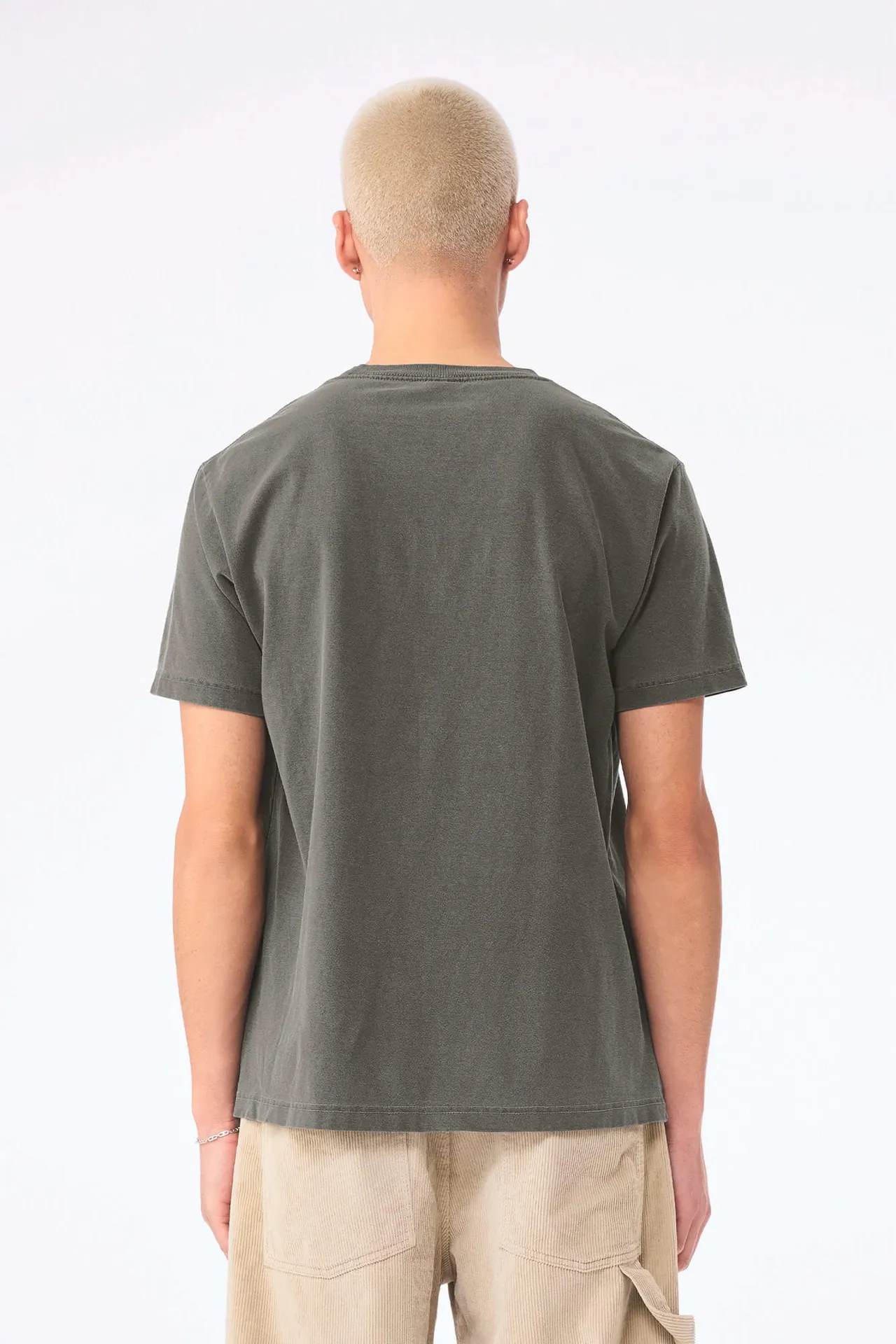 Unisex-T-Shirt aus dickem, verwaschenem Stoff