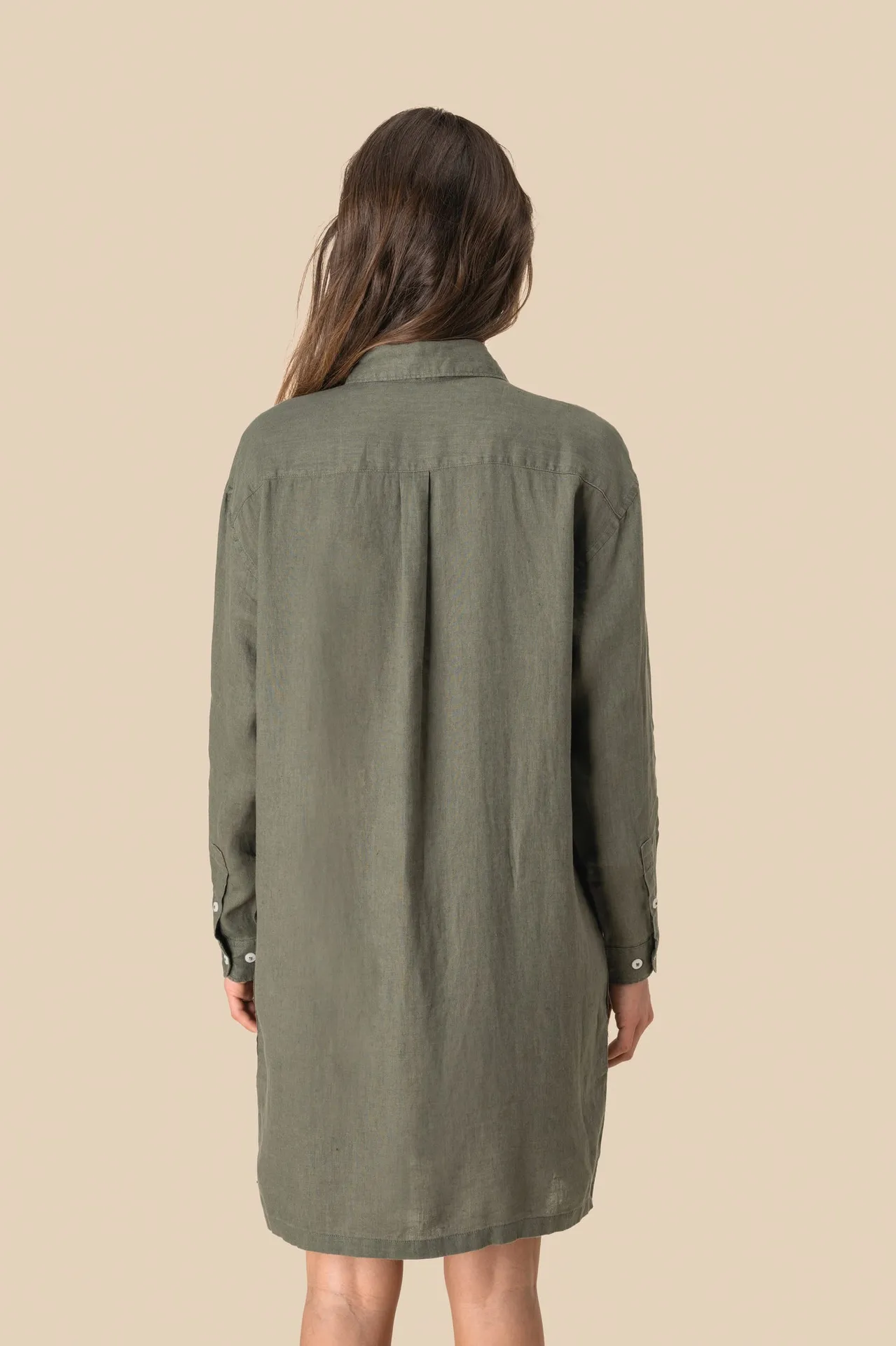 Hemdblusenkleid aus Leinen für Damen