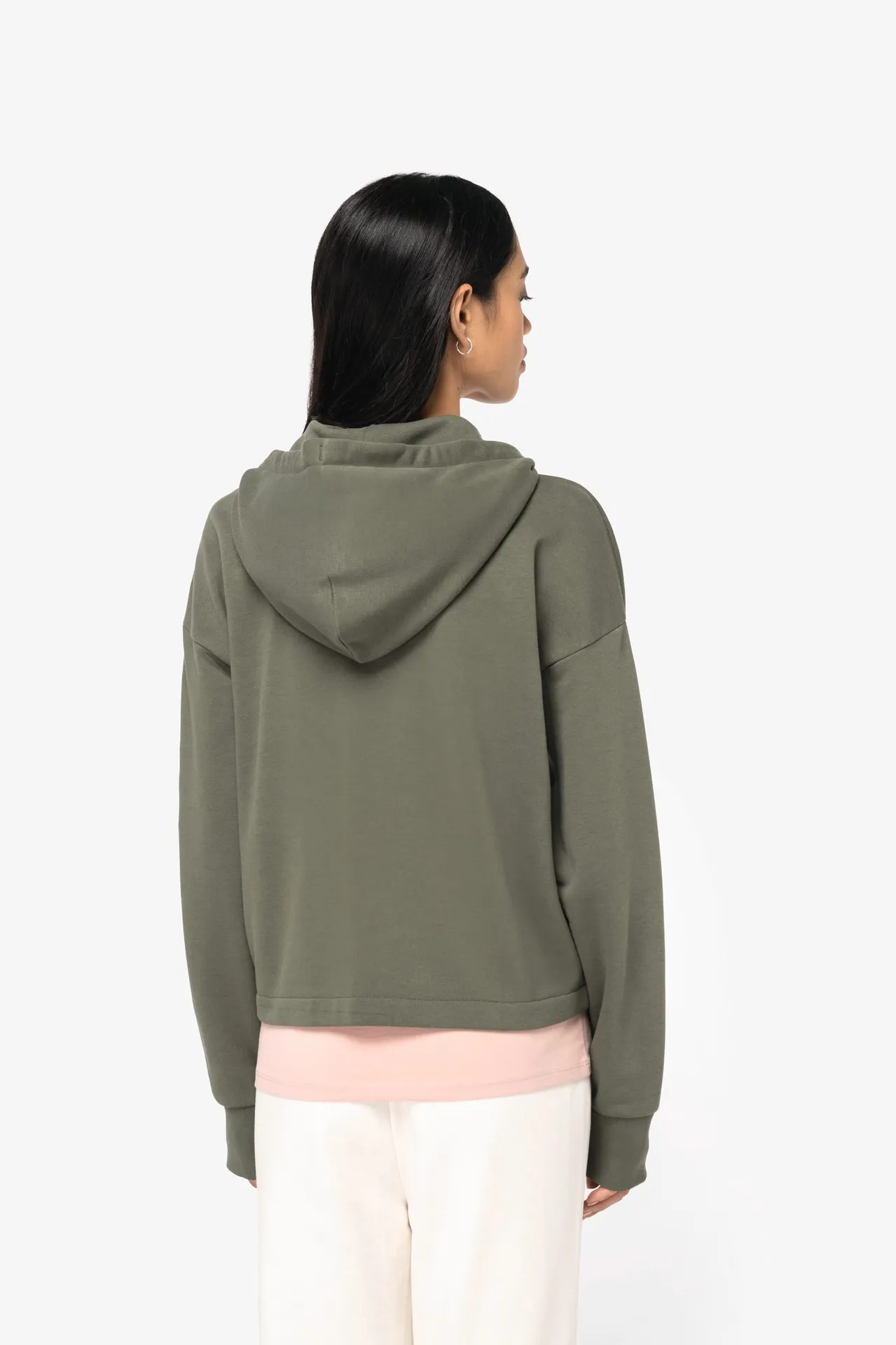 Umweltfreundliches Damen-Kapuzensweatshirt aus French Terry mit Reißverschluss