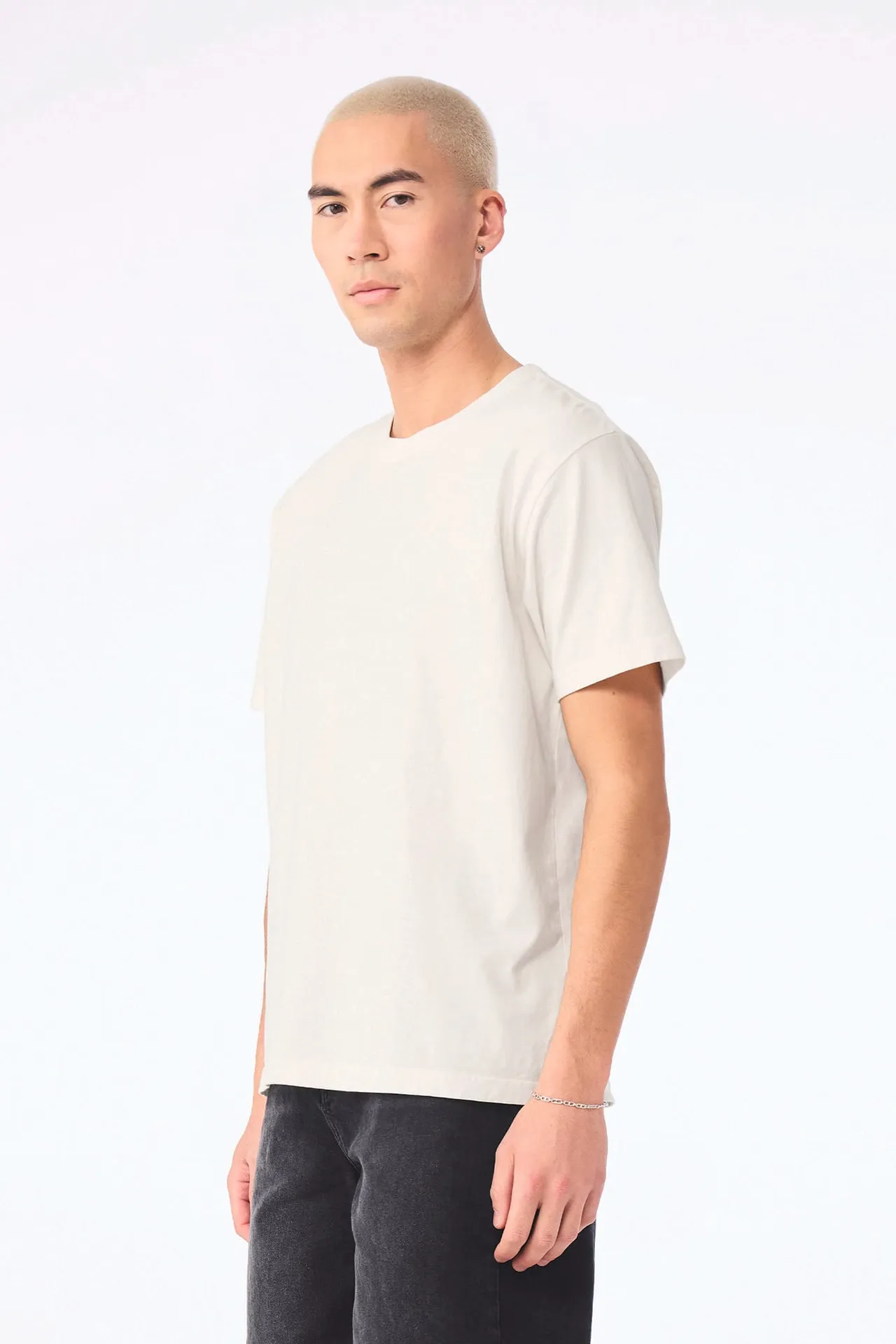 Unisex-T-Shirt aus dickem, verwaschenem Stoff