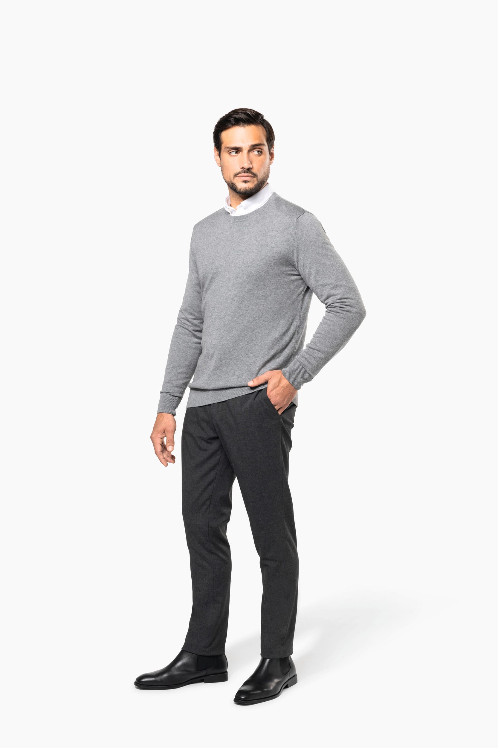 Supima®-Herrenpullover mit Rundhalsausschnitt