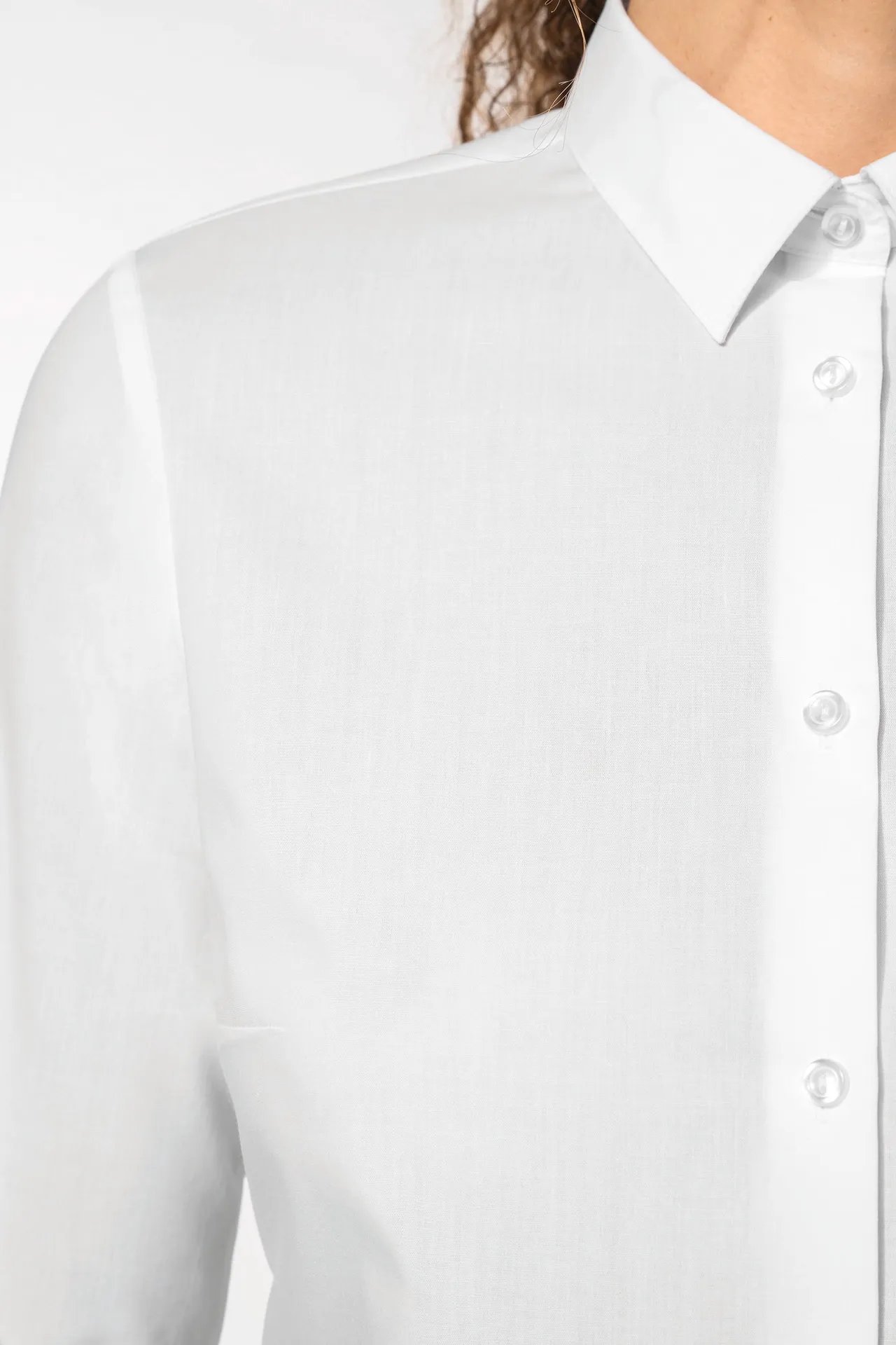 Popeline-Hemd Baumwollpolyester pflegeleicht für Damen