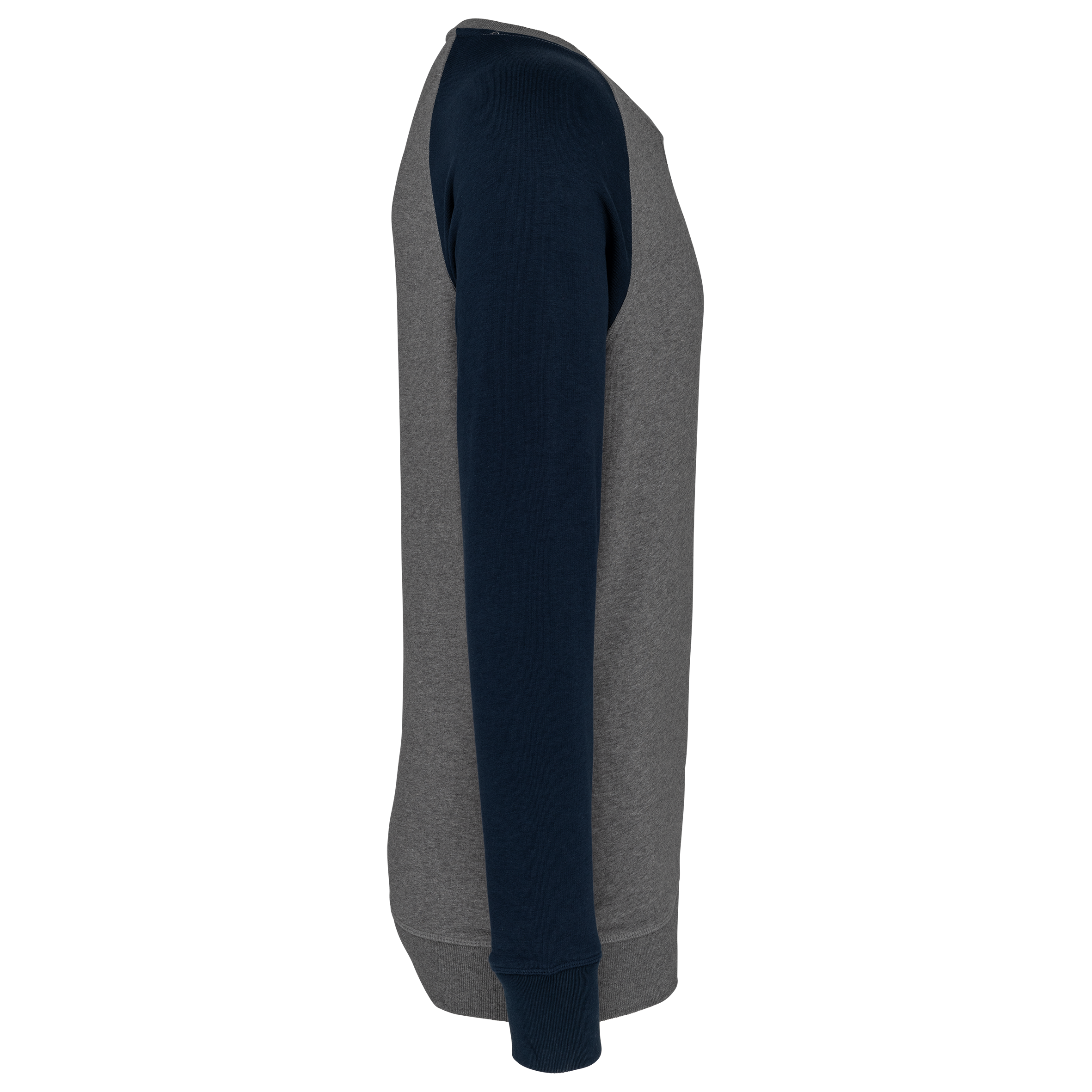 Zweifarbiges Herren-Sweatshirt French Terry mit Rundhalsausschnitt und Raglanärmeln AUS BIO-Baumwolle