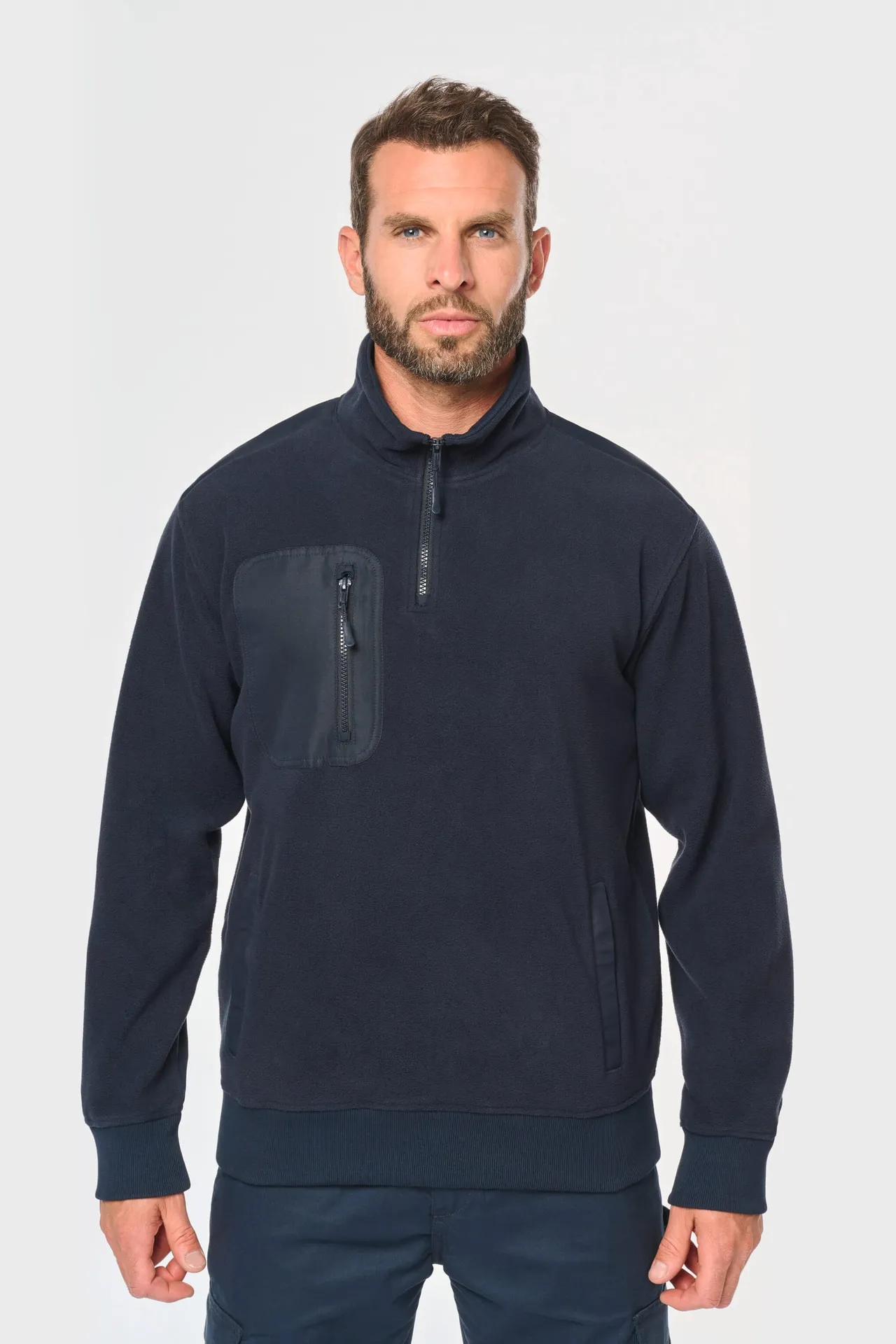 Umweltfreundlicher Fleecepullover mit Reißverschlusskragen, Unisex