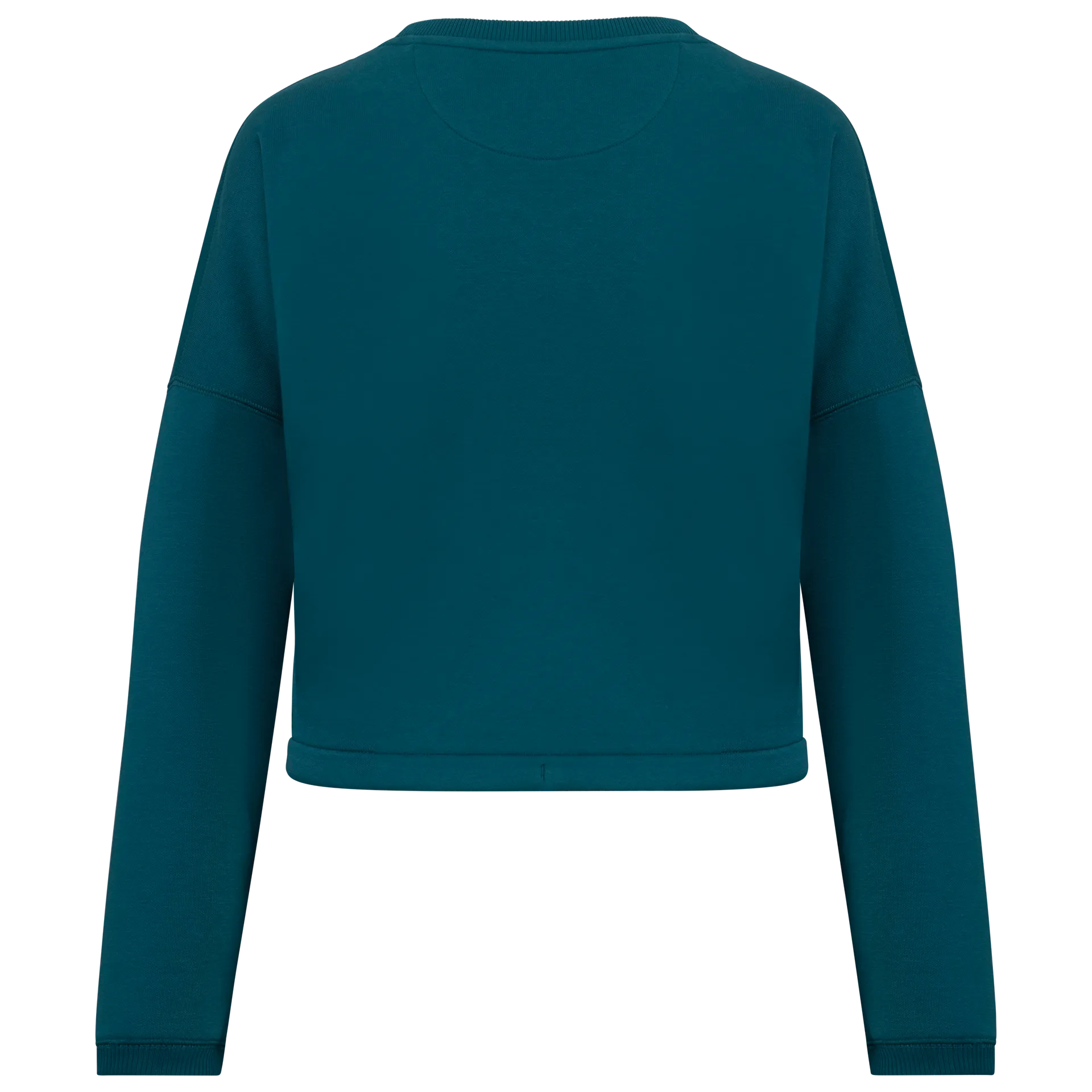 Umweltfreundliches cropped Oversize Damen Sweatshirt mit Rundhalsausschnitt
