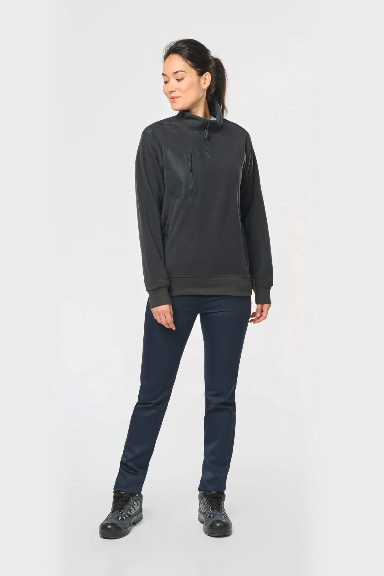 Umweltfreundlicher Fleecepullover mit Reißverschlusskragen, Unisex