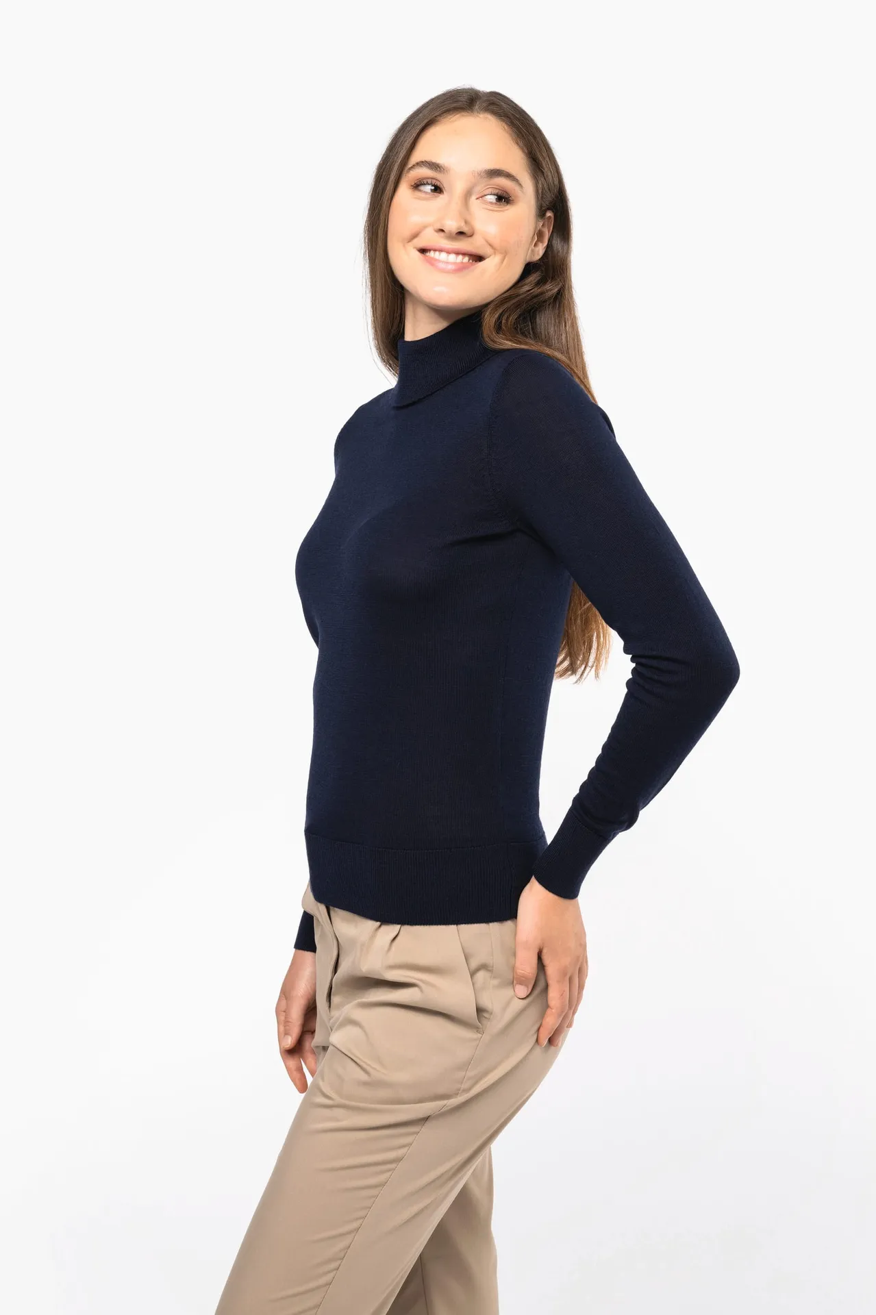 Merino-Damenpullover mit Rollkragen