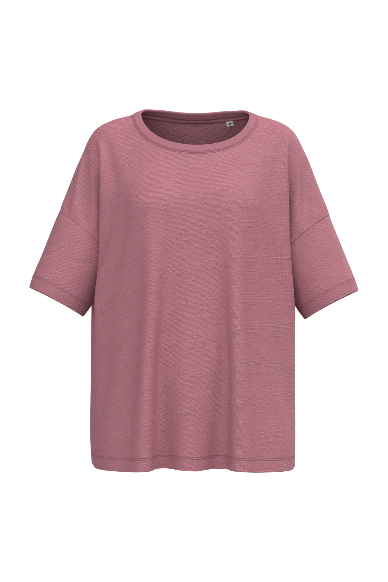 Umweltfreundliches Damen-Slub-Oversize-T-Shirt mit überschnittenen Schultern