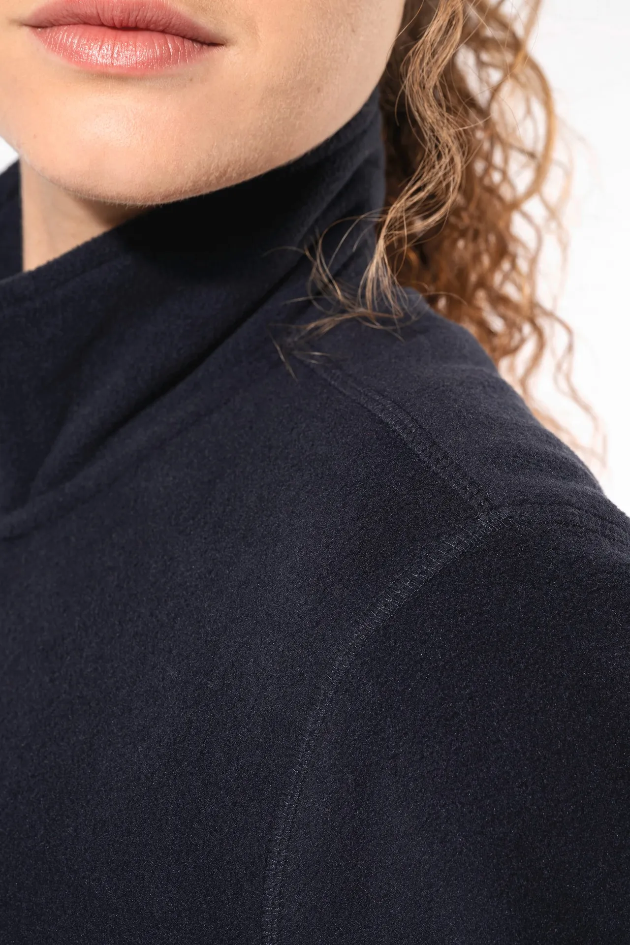 Mikrofleece-Jacke durchgehender Reißverschluss